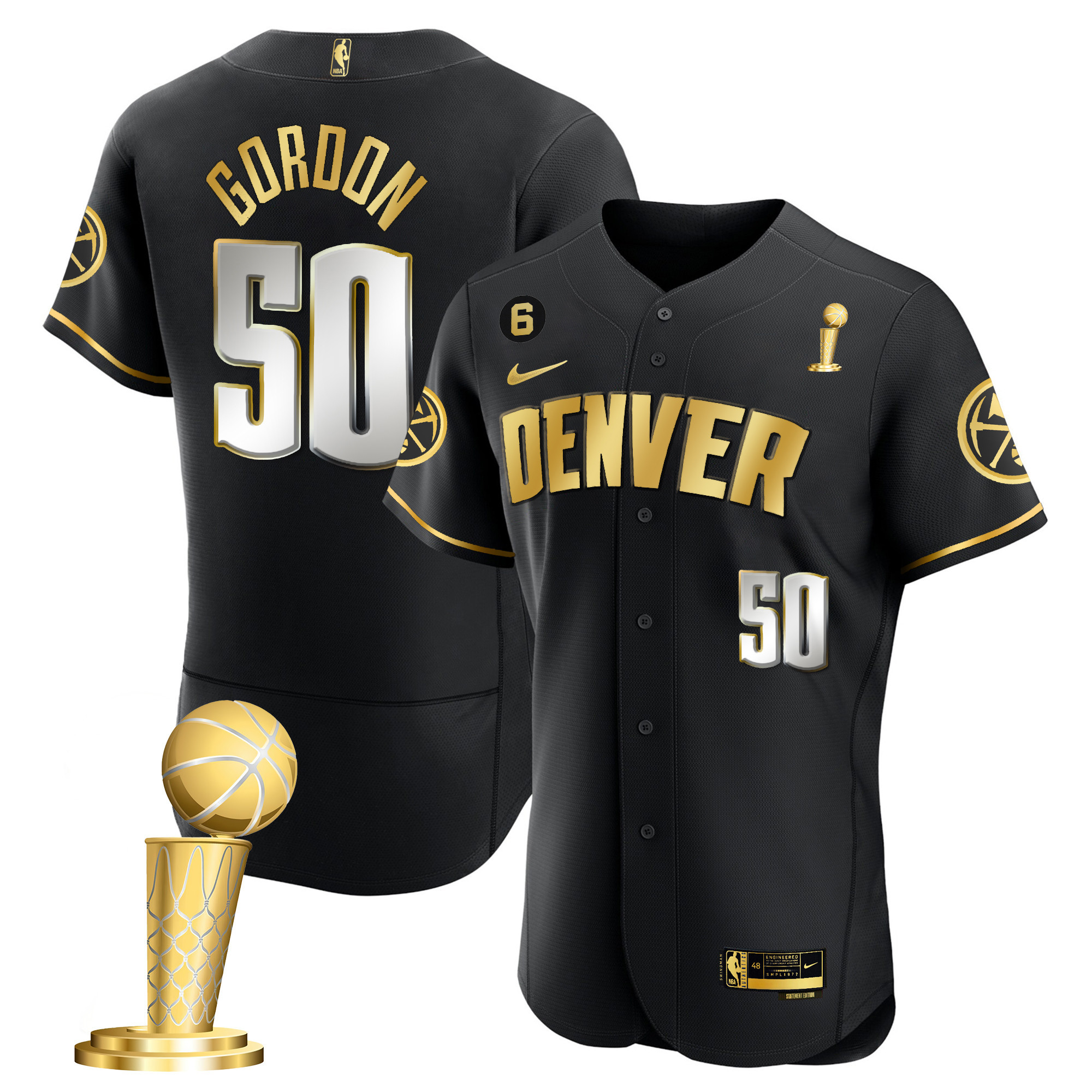 Aaron Gordon Youth's Denver Nuggets 2023 Champions Flex Base Black Limited Jersey - All Stitched