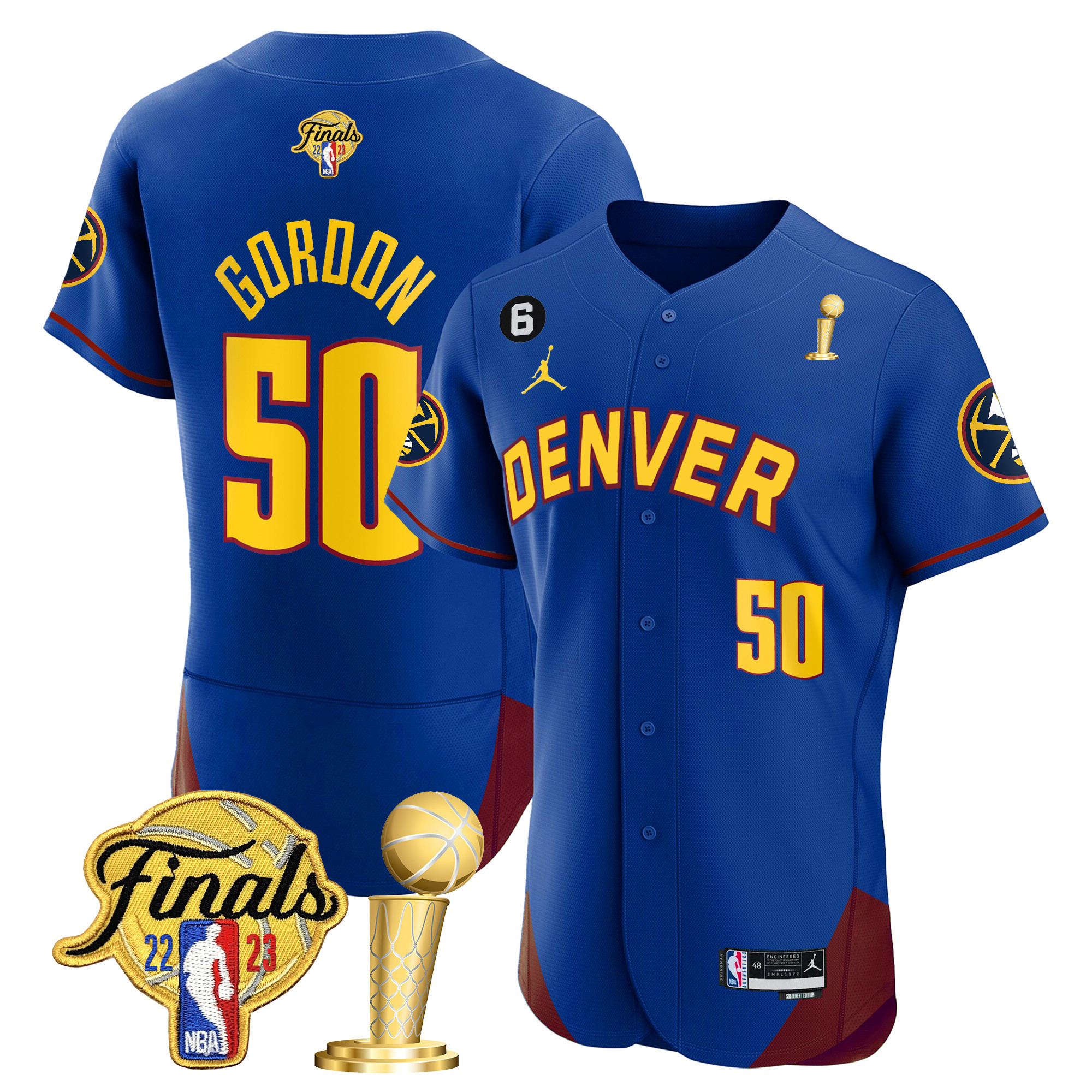 Aaron Gordon Youth's Denver Nuggets 2023 Finals & Champions Flex Base Statement Jersey - All Stitched