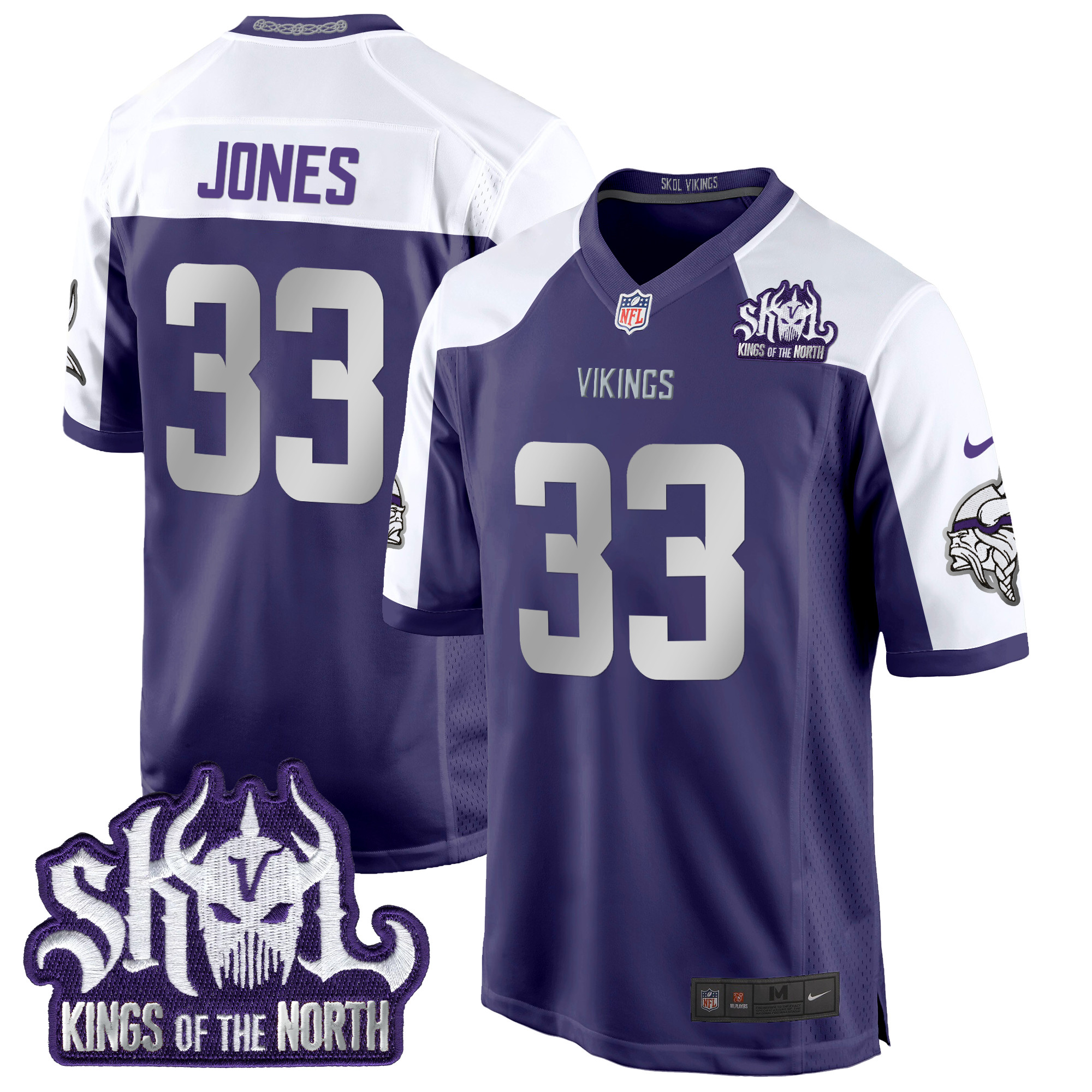 Aaron Jones Men's Minnesota Vikings 2024 Winter Warrior Skol Patch Game Purple Alternate Jersey - All Stitched