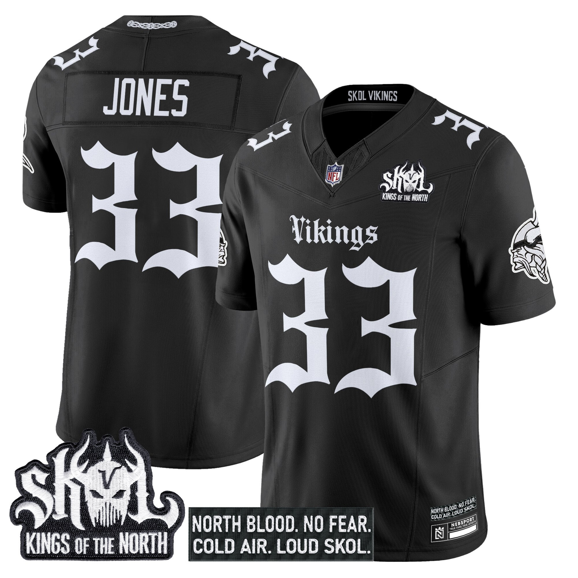 Aaron Jones Men's Minnesota Vikings Gothic Norseblood Edition Vapor Limited Black Jersey - All Stitched