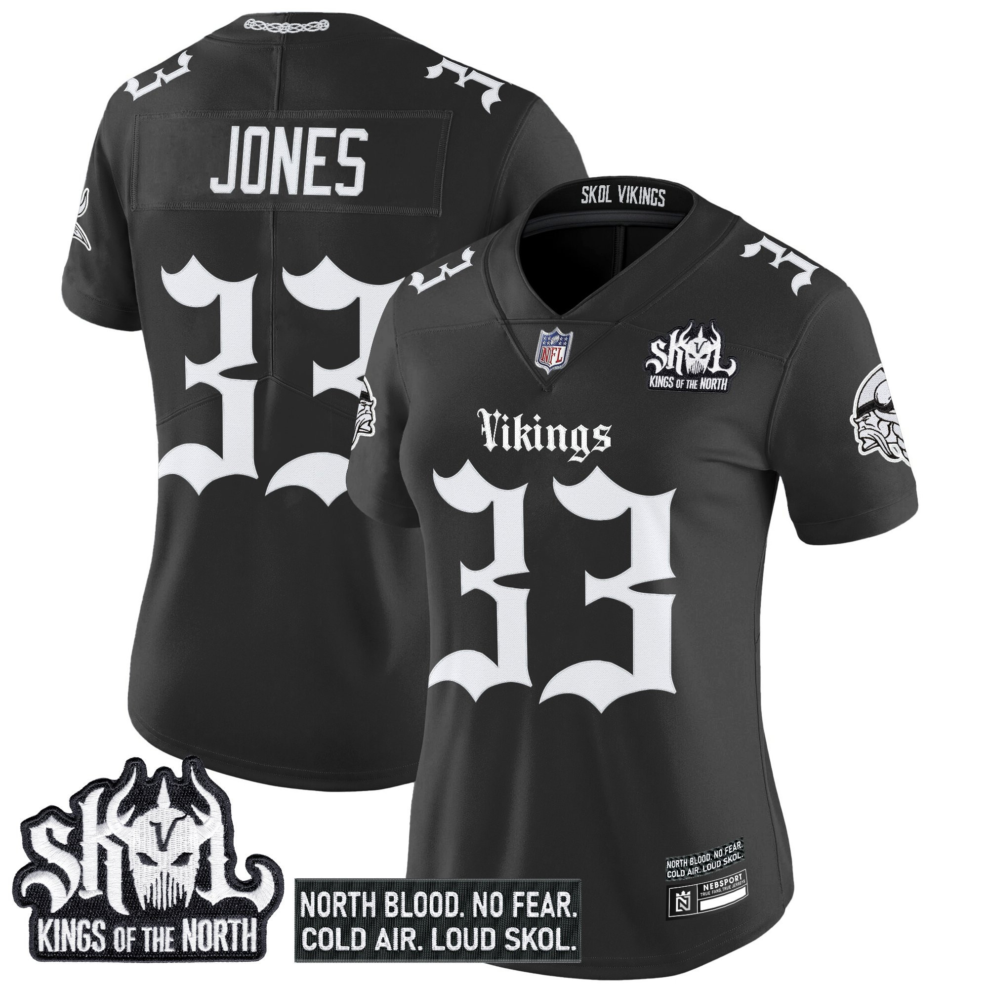 Aaron Jones Women's Minnesota Vikings Gothic Norseblood Edition Vapor Limited Black Jersey - All Stitched