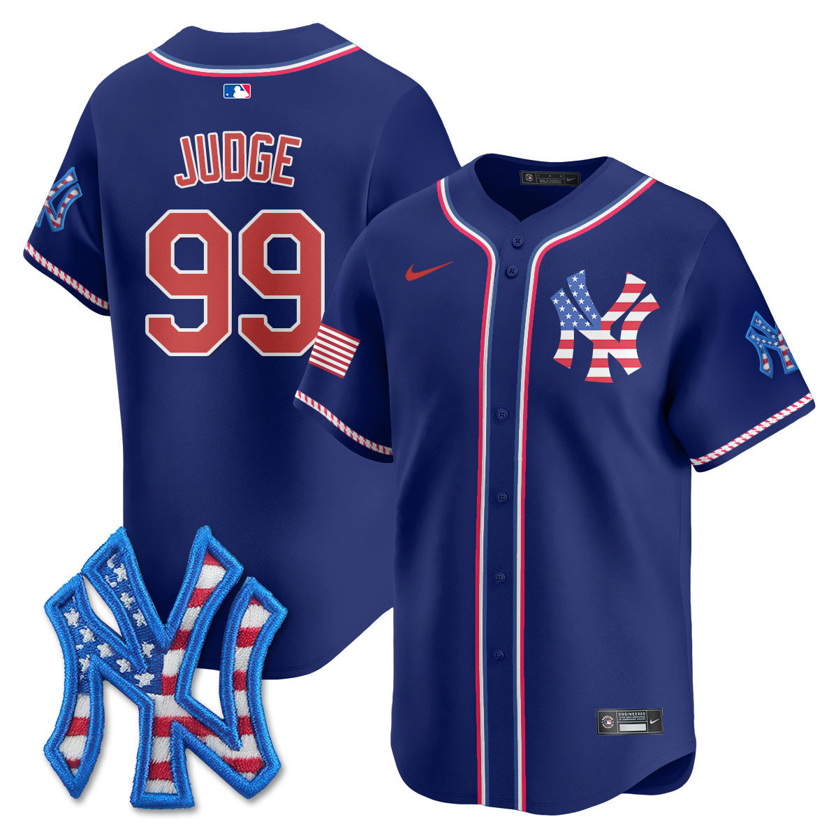 Aaron Judge Men's New York Yankees 2025 Fourth of July Vapor Premier Limited Royal Jersey - All Stitched