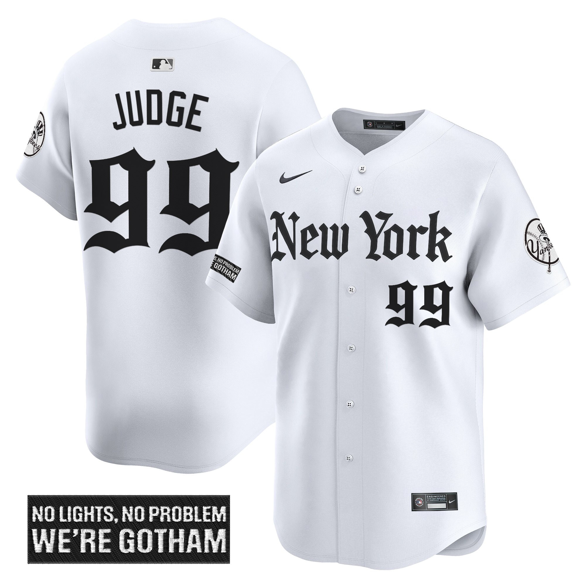 Aaron Judge Men's New York Yankees Gothic Legacy Edition Vapor Premier Limited White Jersey - All Stitched