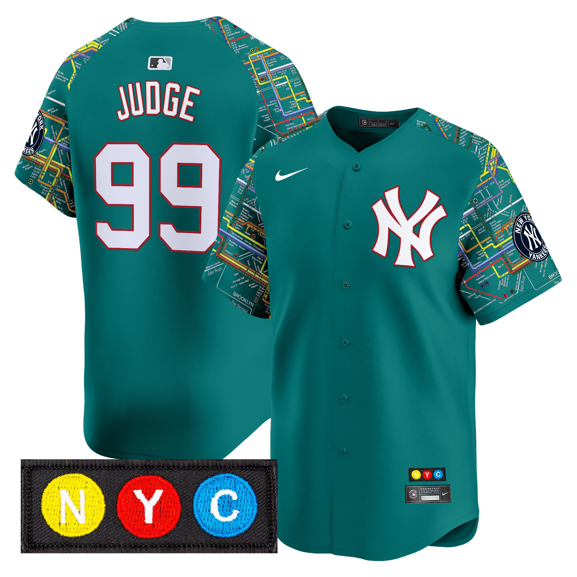 Aaron Judge Men's New York Yankees Subway Style Vapor Premier Limited Lexington Line Jersey - Stitched