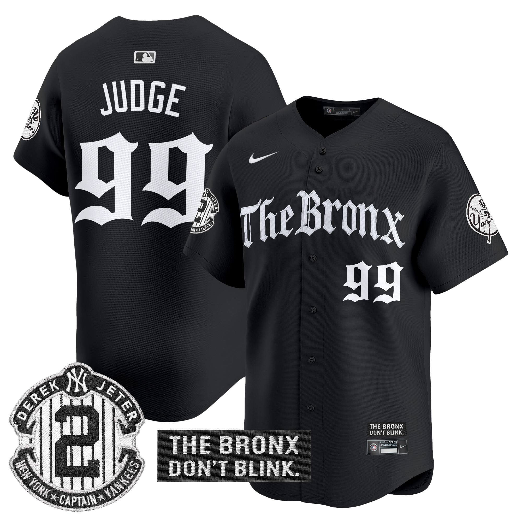 Aaron Judge Men's New York Yankees 'The Bronx - Gothic Ink Drop Edition Vapor Premier Limited Black Jersey - All Stitched