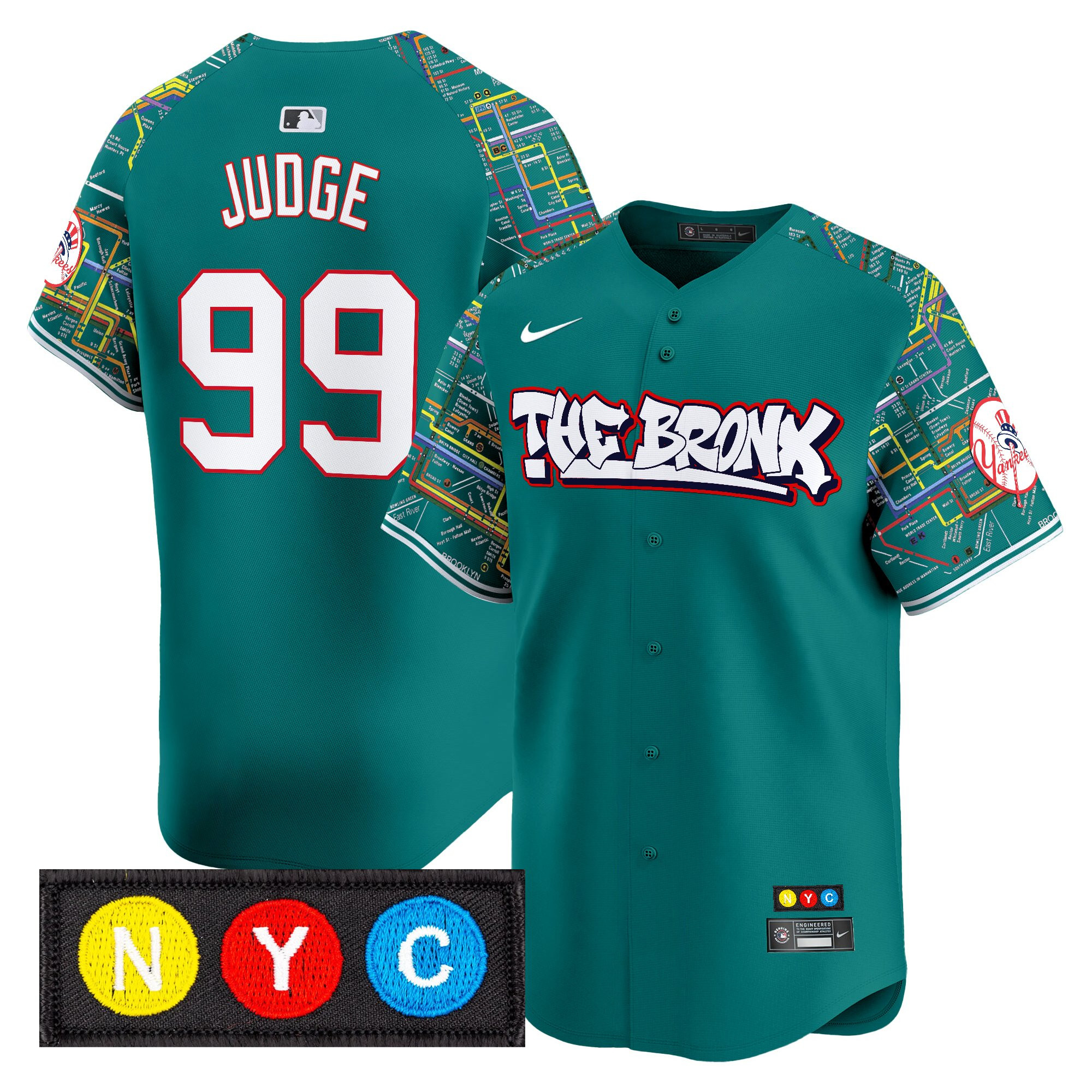 Aaron Judge Men's New York Yankees The Bronx Subway Style Vapor Premier Limited Lexington Line Jersey - Stitched