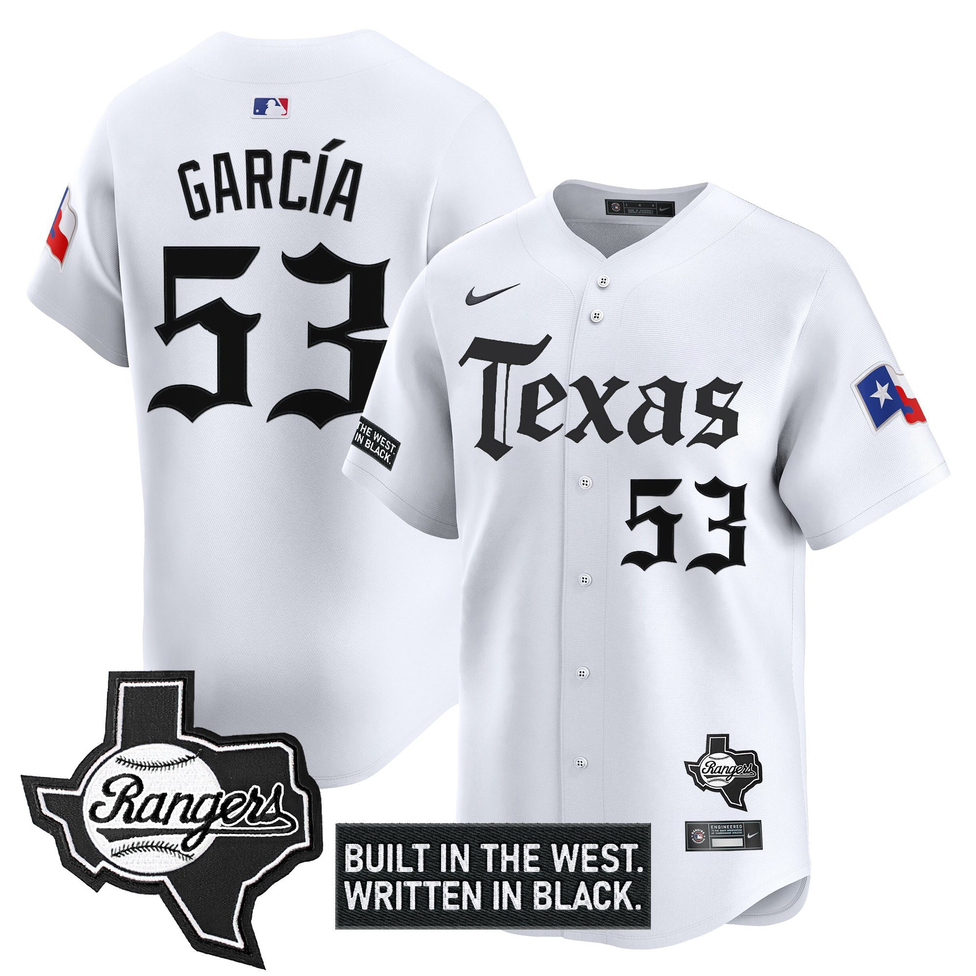 Adolis Garcia Men's Texas Rangers Gothic Frontier Edition Vapor Premier Limited White Jersey - All Stitched