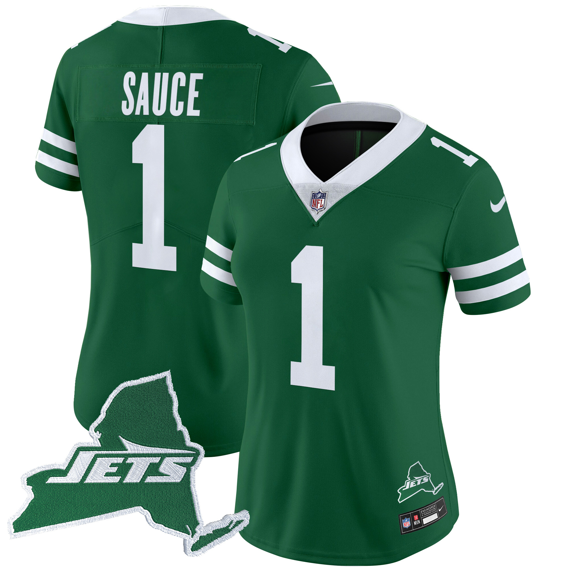 Ahmad Sauce Women's New York Jets Home Patch Vapor Legacy Limited Green Jersey - All Stitched
