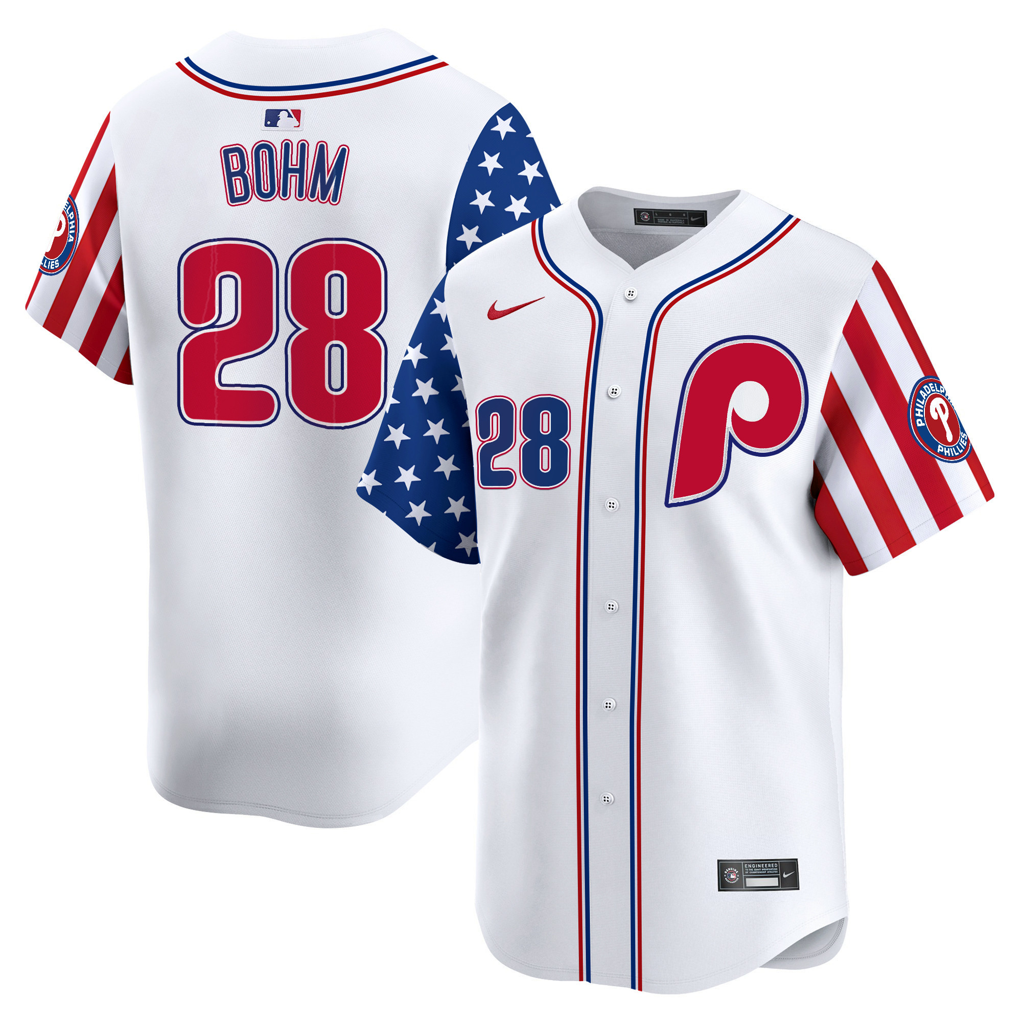 Alec Bohm Men's Philadelphia Phillies 2025 Memorial Day Vapor Premier Limited White Alternate Jersey - All Stitched