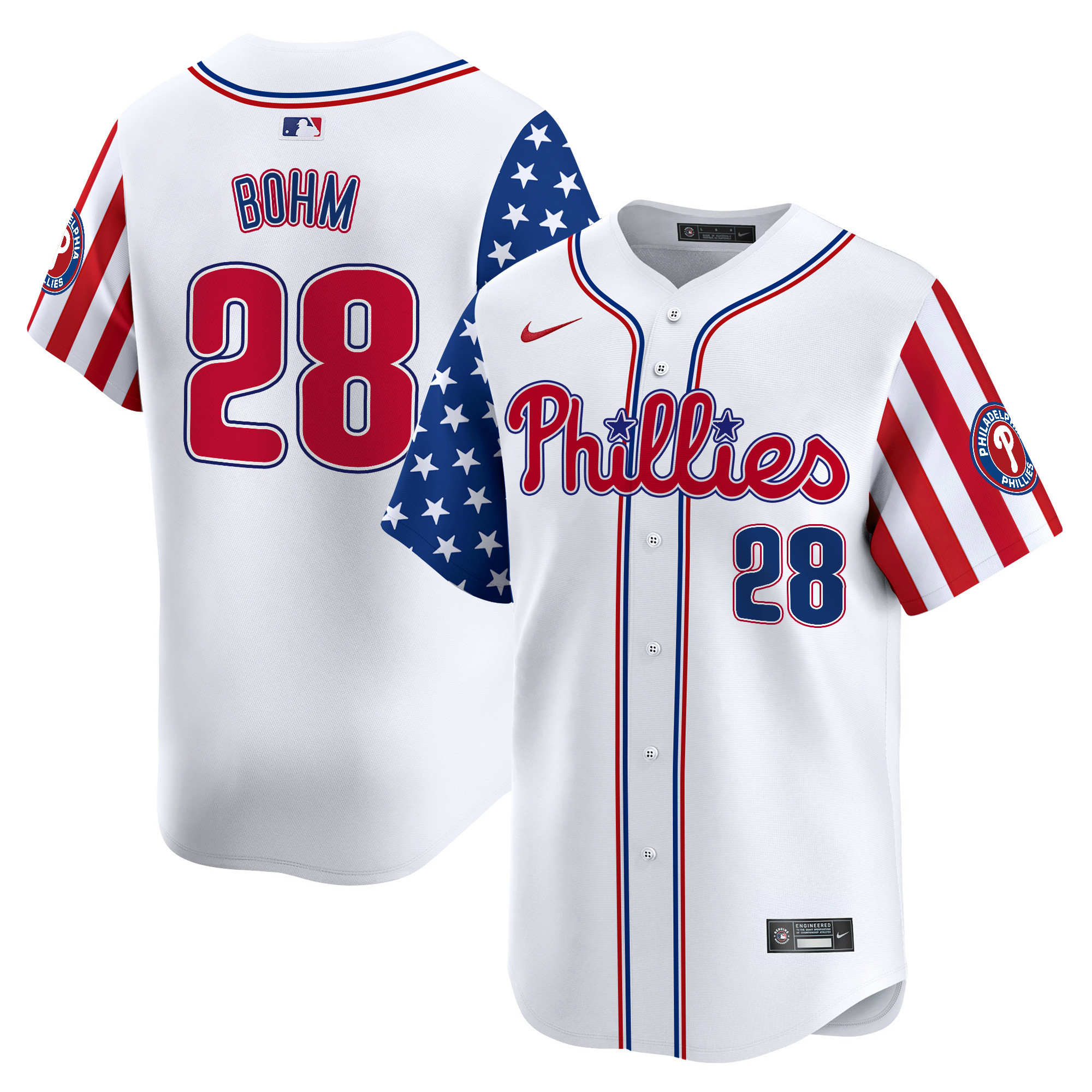Alec Bohm Men's Philadelphia Phillies 2025 Memorial Day Vapor Premier Limited White Jersey - All Stitched