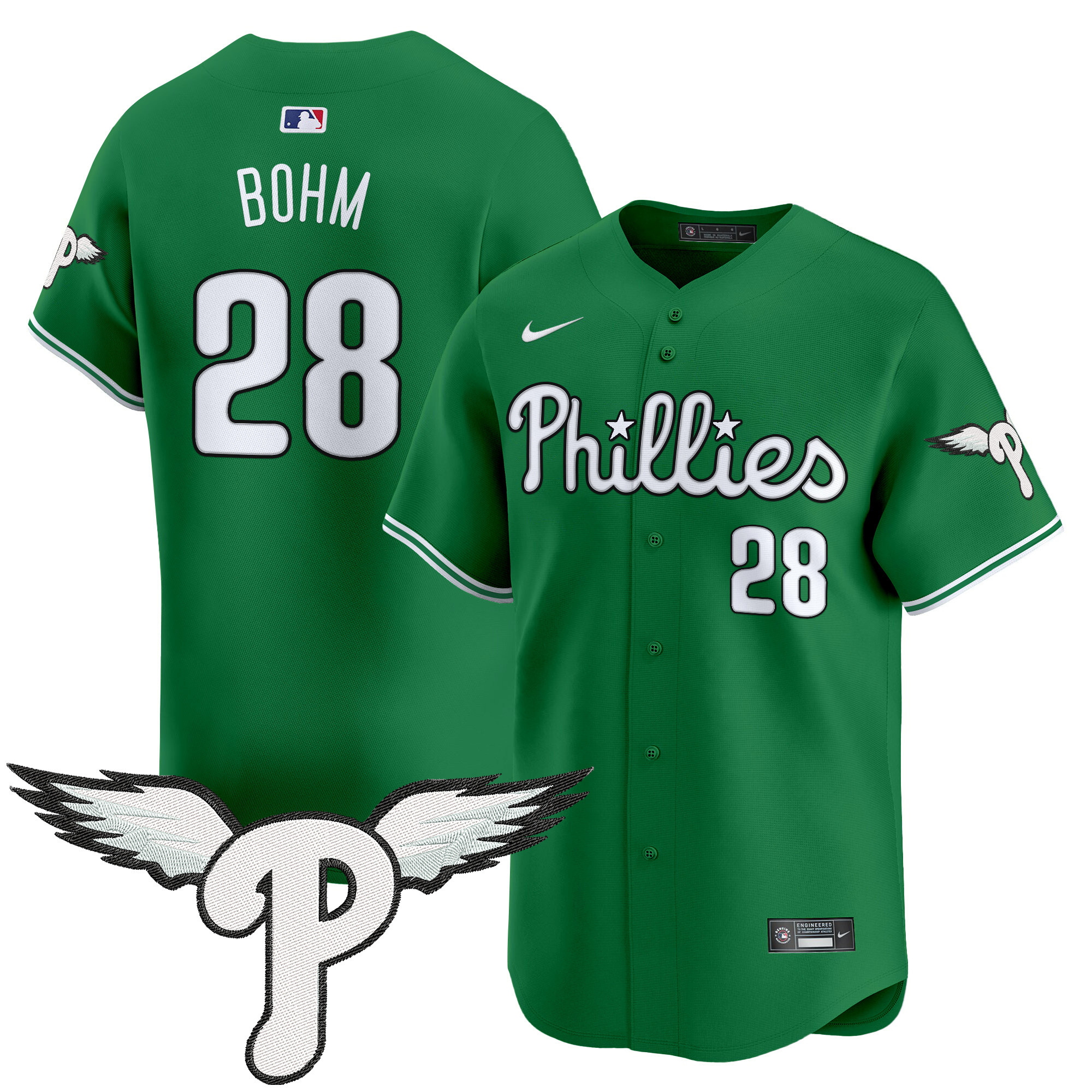 Alec Bohm Men's Philadelphia Phillies 2025 Vapor Premier Limited Kelly Green Jersey - All Stitched