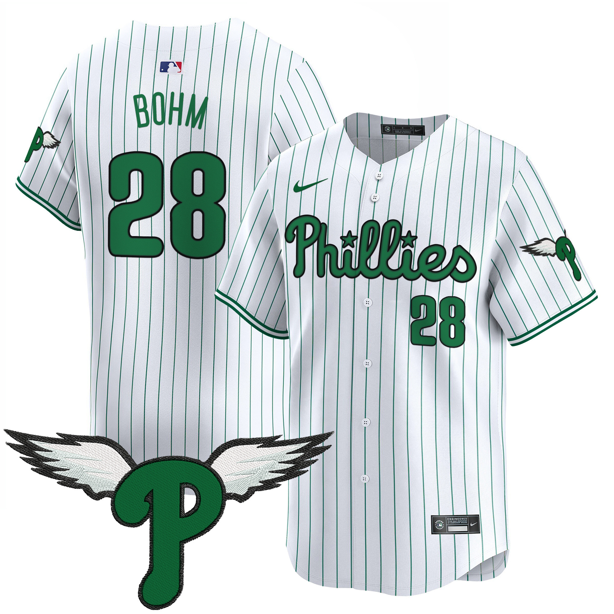 Alec Bohm Men's Philadelphia Phillies 2025 Vapor Premier Limited Pinstripe Jersey - All Stitched