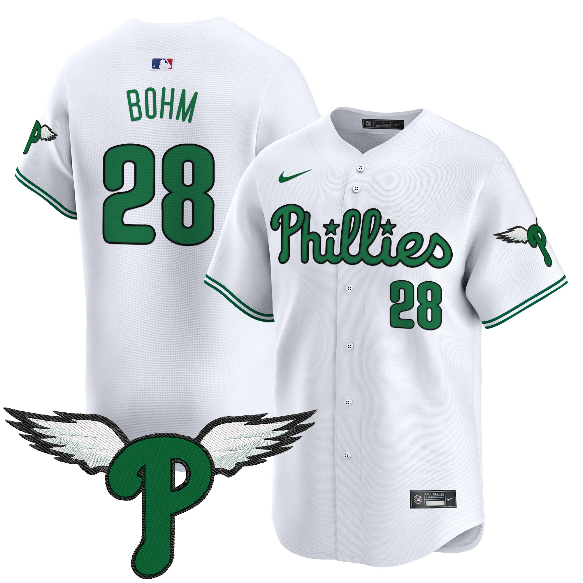 Alec Bohm Men's Philadelphia Phillies 2025 Vapor Premier Limited White Jersey - All Stitched