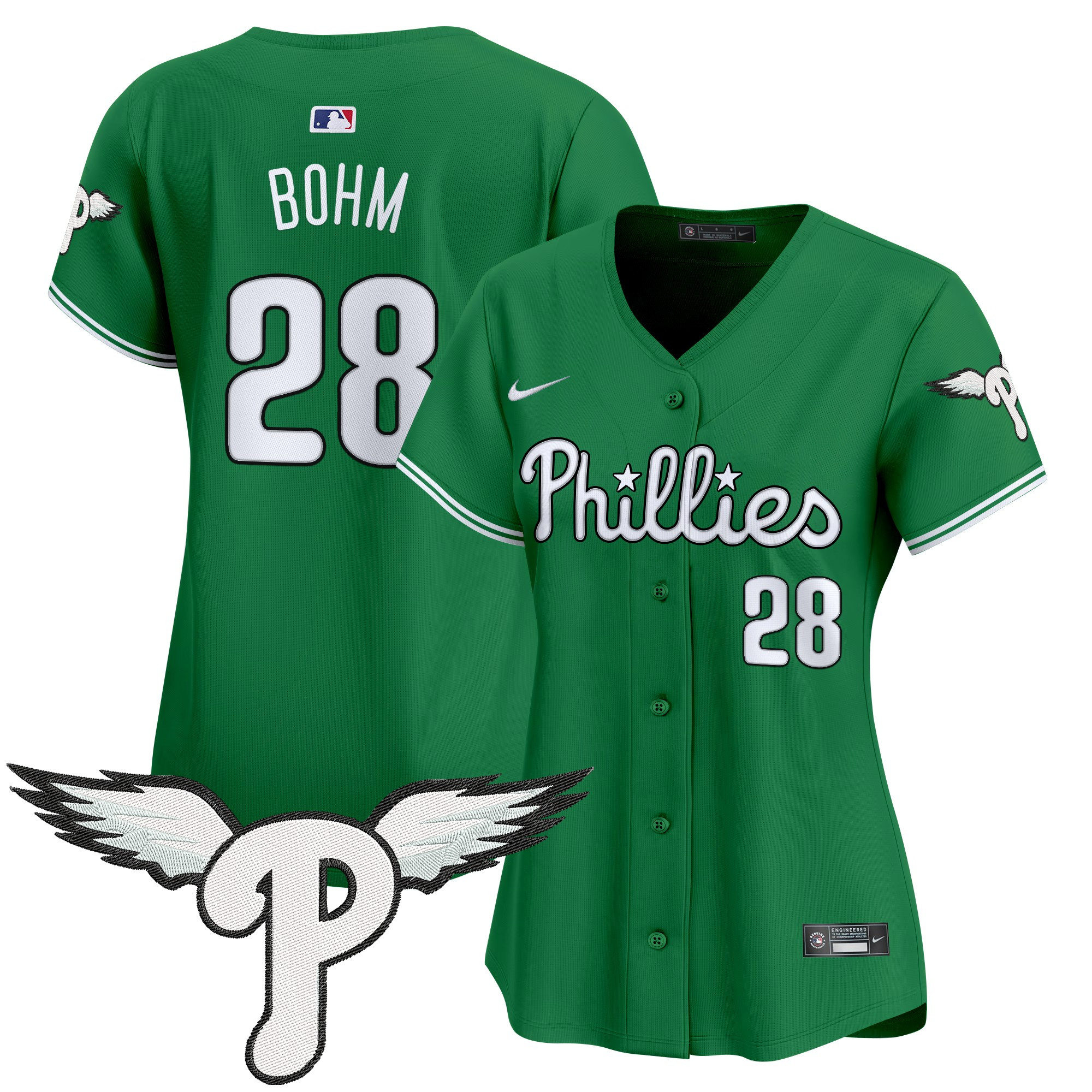 Alec Bohm Women's Philadelphia Phillies 2025 Vapor Premier Limited Kelly Green Jersey - All Stitched
