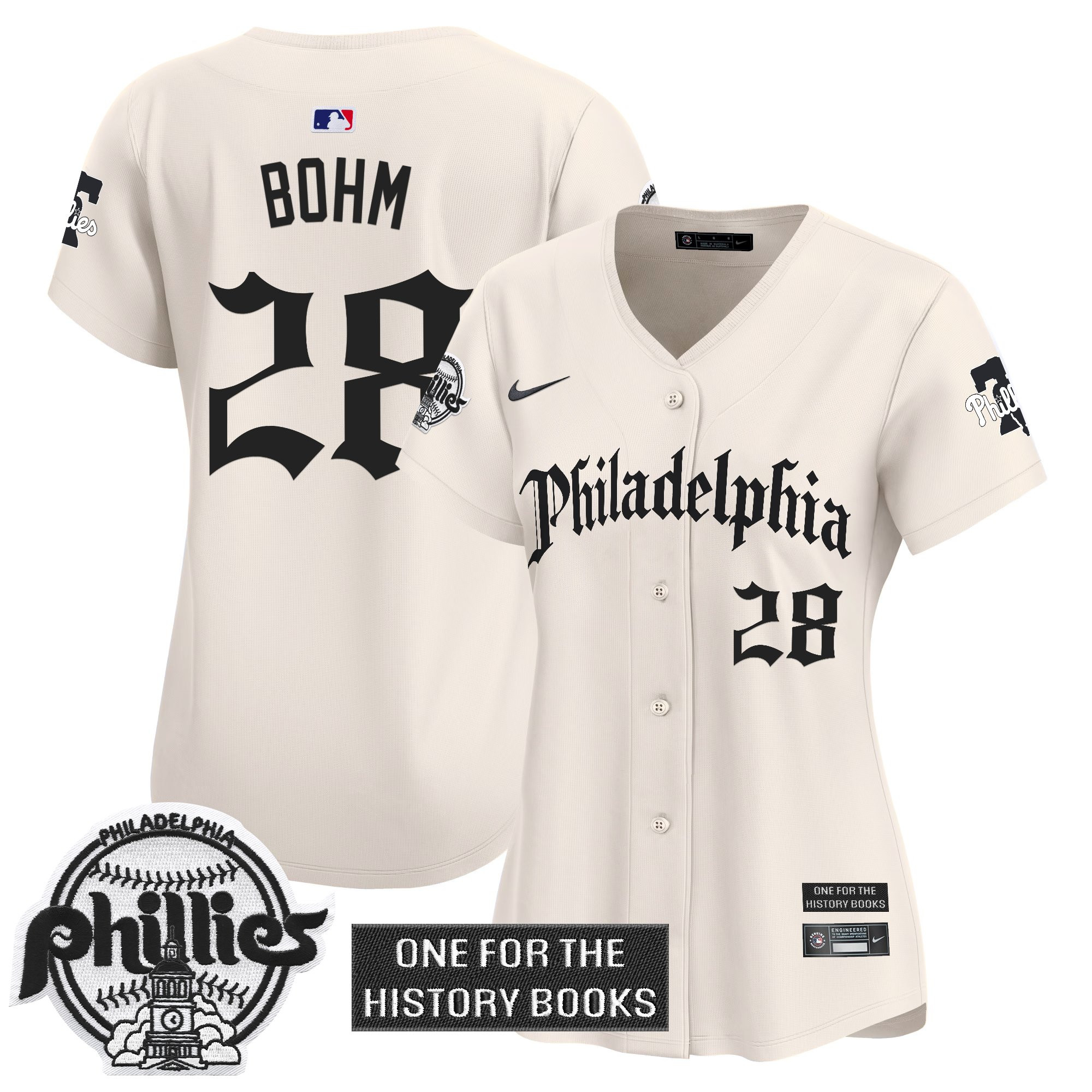 Alec Bohm Women's Philadelphia Phillies Retro Newspaper Edition Vapor Premier Limited Cream Jersey - All Stitched
