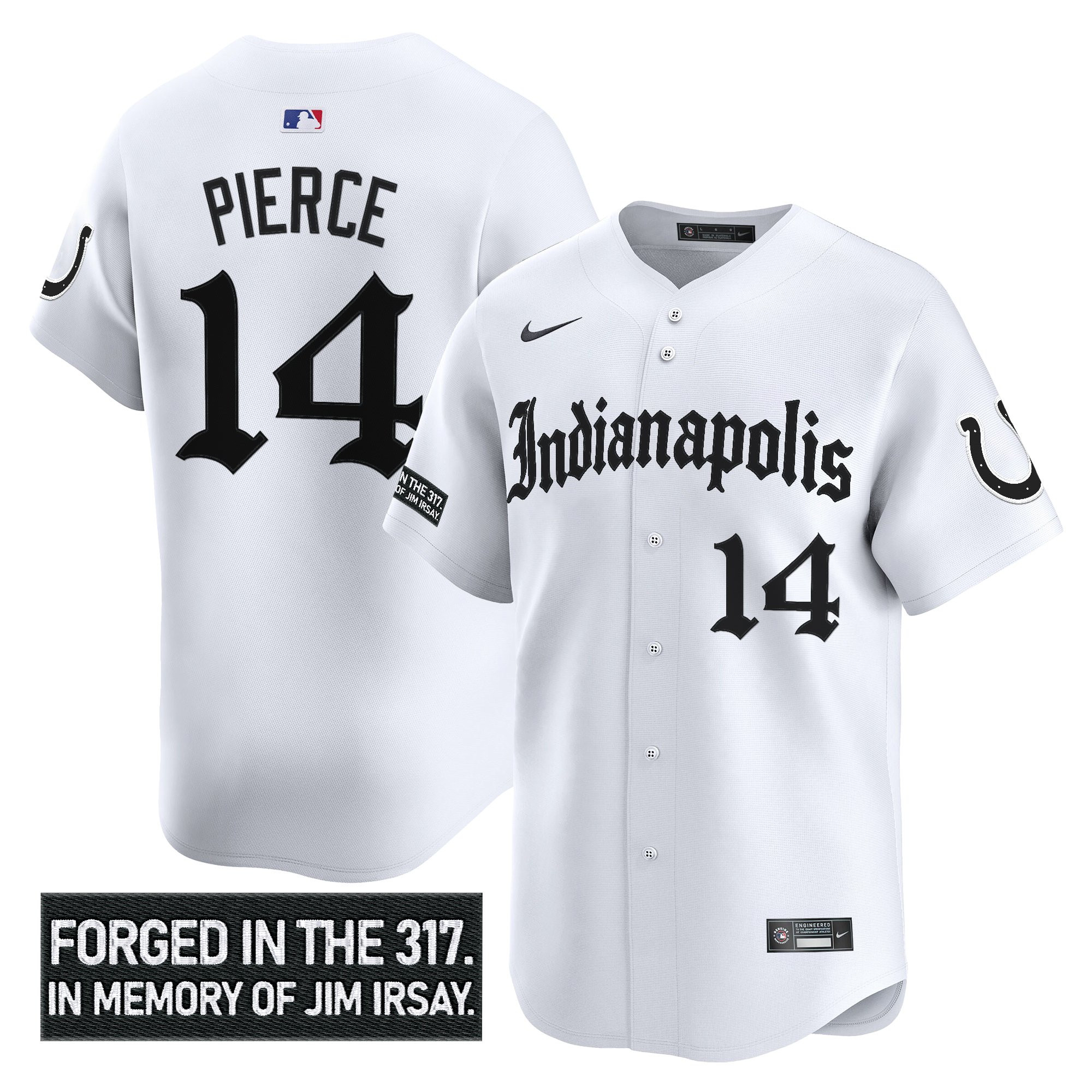Alec Pierce Men's Indianapolis Colts Jim Irsay Tribute Vapor Baseball White Jersey - All Stitched