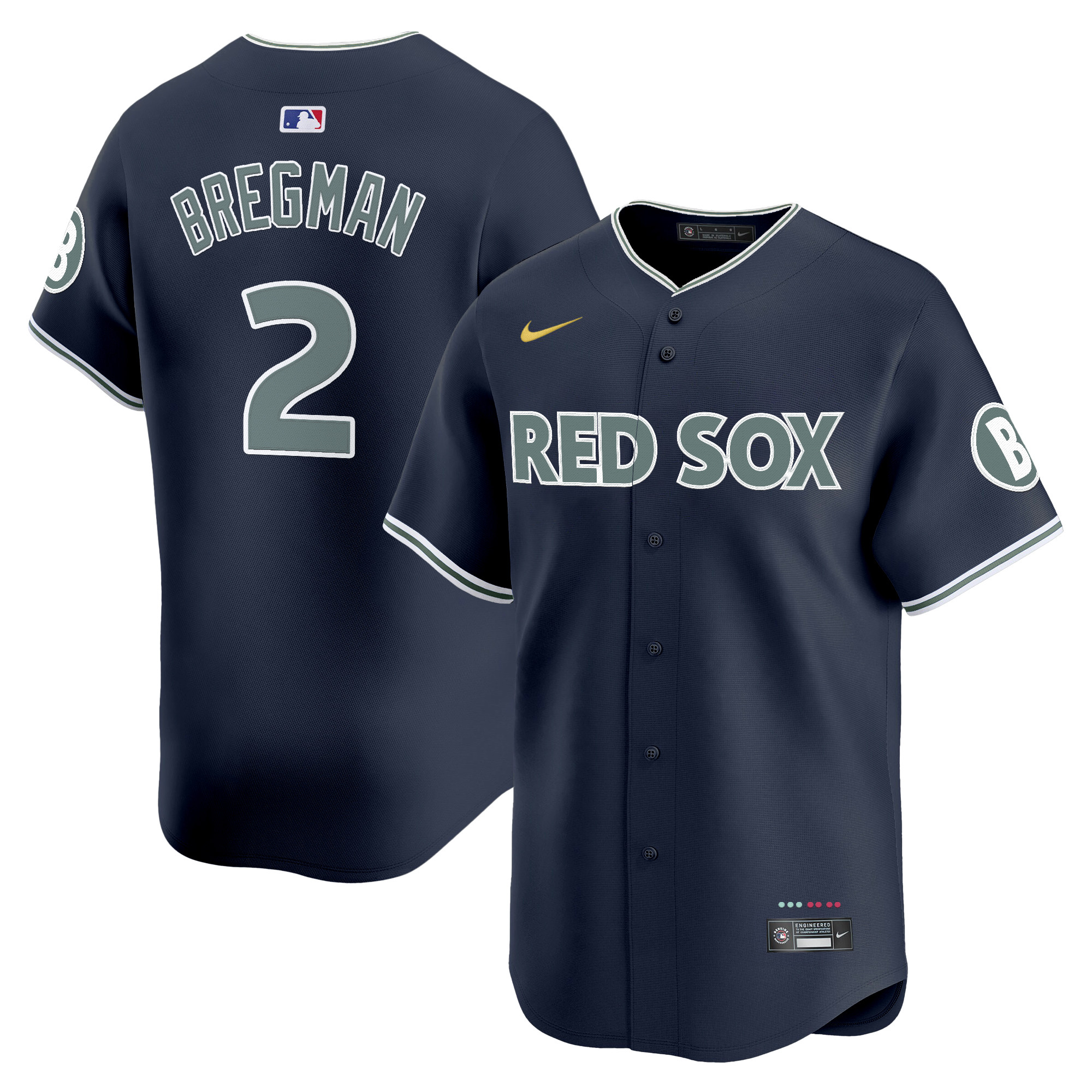 Alex Bregman Men's Boston Red Sox 2025 City Connect Vapor Premier Limited Navy Jersey - All Stitched