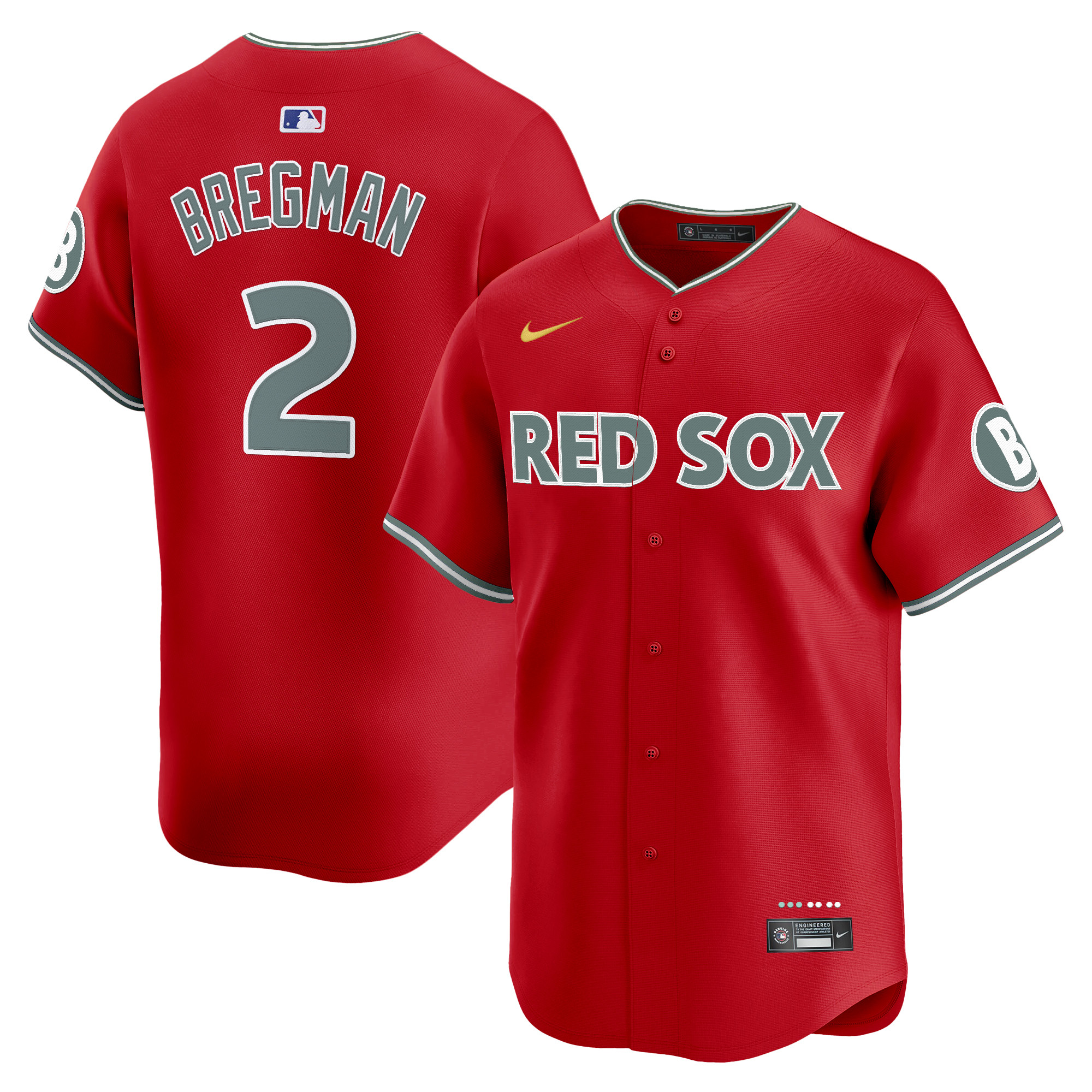 Alex Bregman Men's Boston Red Sox 2025 City Connect Vapor Premier Limited Red Jersey - All Stitched
