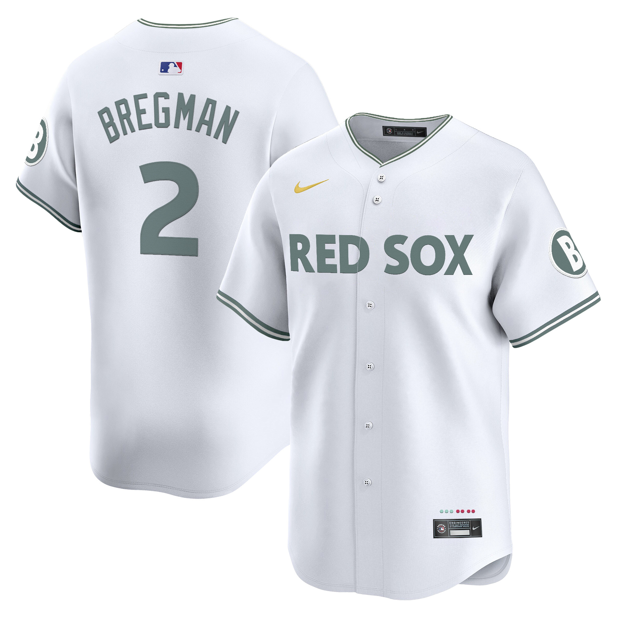 Alex Bregman Men's Boston Red Sox 2025 City Connect Vapor Premier Limited White Jersey - All Stitched
