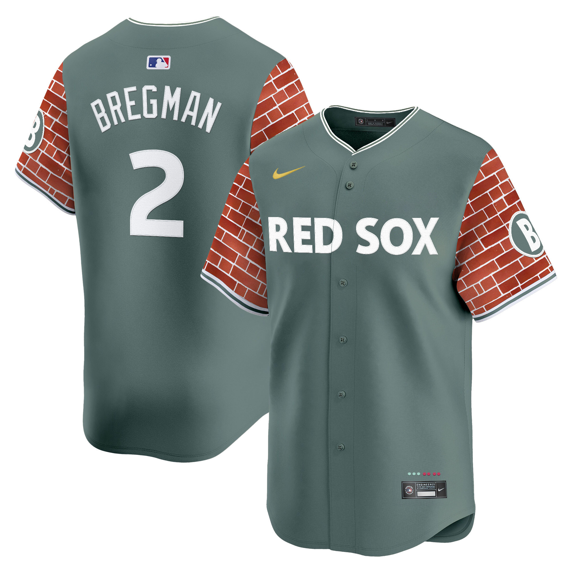 Alex Bregman Men's Boston Red Sox 2025 Fenway Red Brick Style Vapor Premier Limited Green Jersey - Stitched