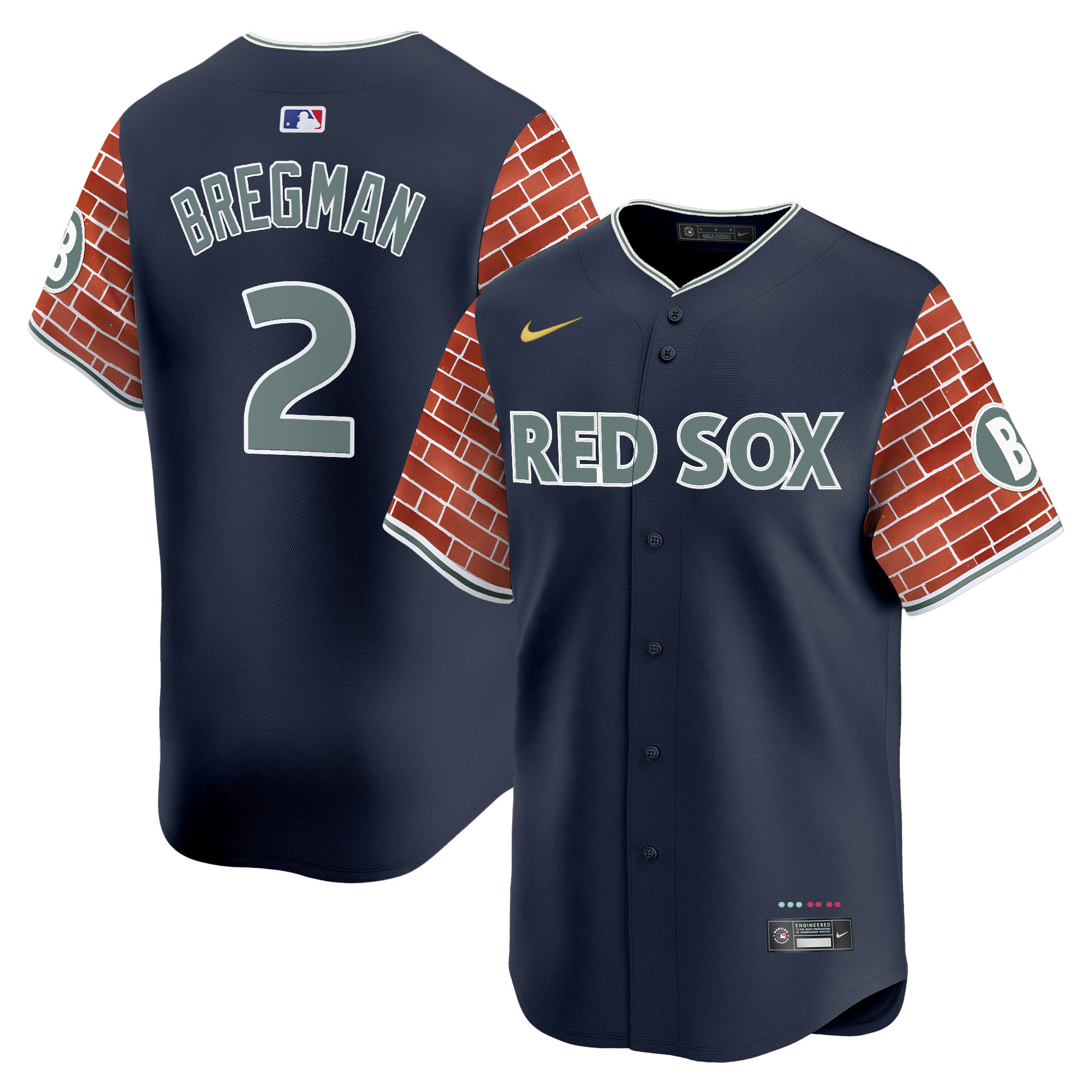Alex Bregman Men's Boston Red Sox 2025 Fenway Red Brick Style Vapor Premier Limited Navy Jersey - Stitched