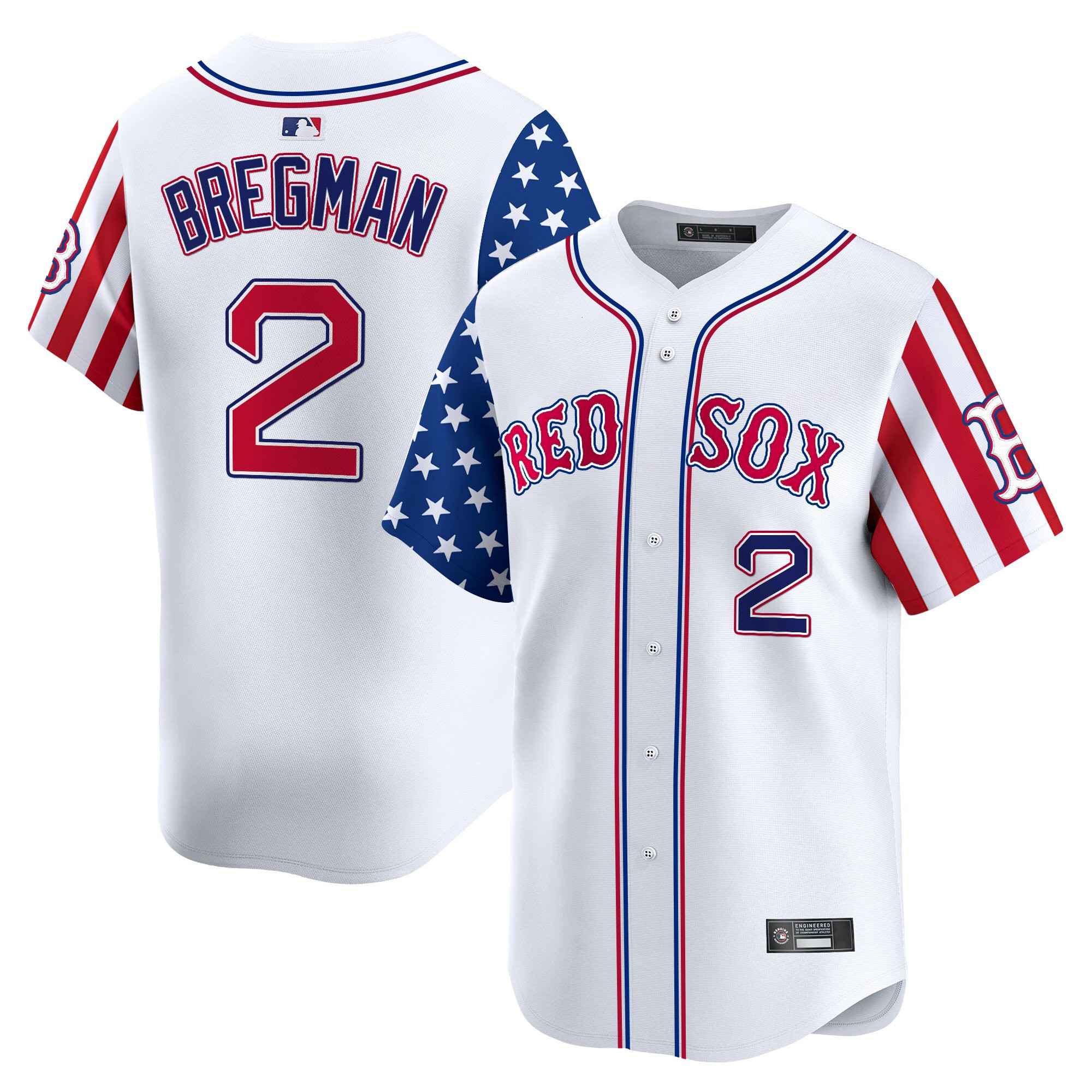Alex Bregman Men's Boston Red Sox 2025 Memorial Day Vapor Premier Limited White Jersey - All Stitched