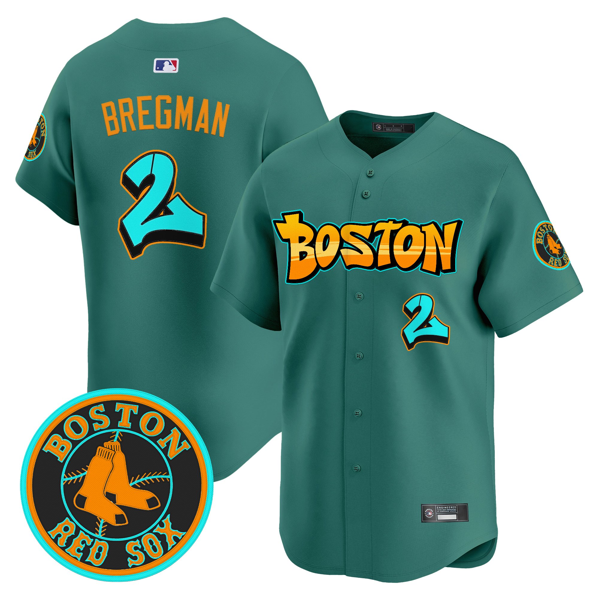 Alex Bregman Men's Boston Red Sox 'Graffiti Streetstyle Edition Vapor Premier Limited Green Monster Jersey - All Stitched