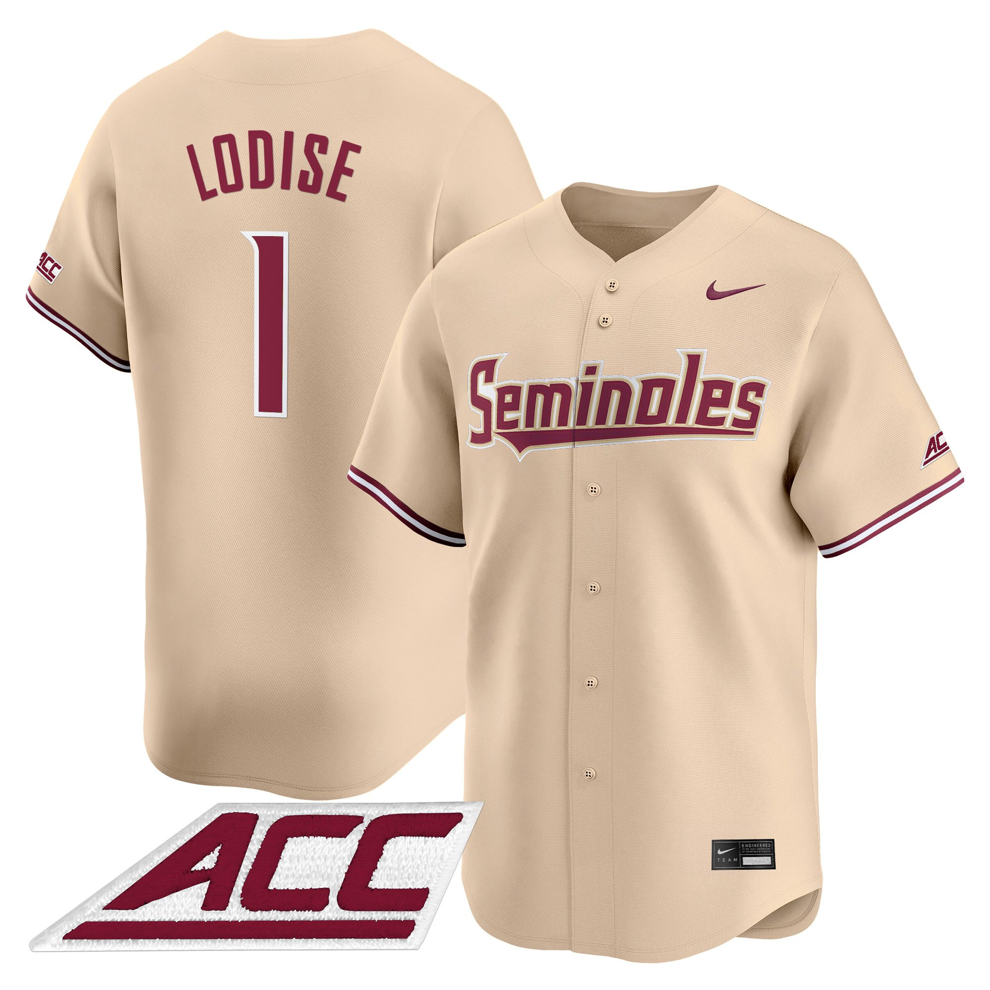 Alex Lodise Men's Florida State Seminoles 2025 Vapor Premier Limited Cream Jersey - All Stitched