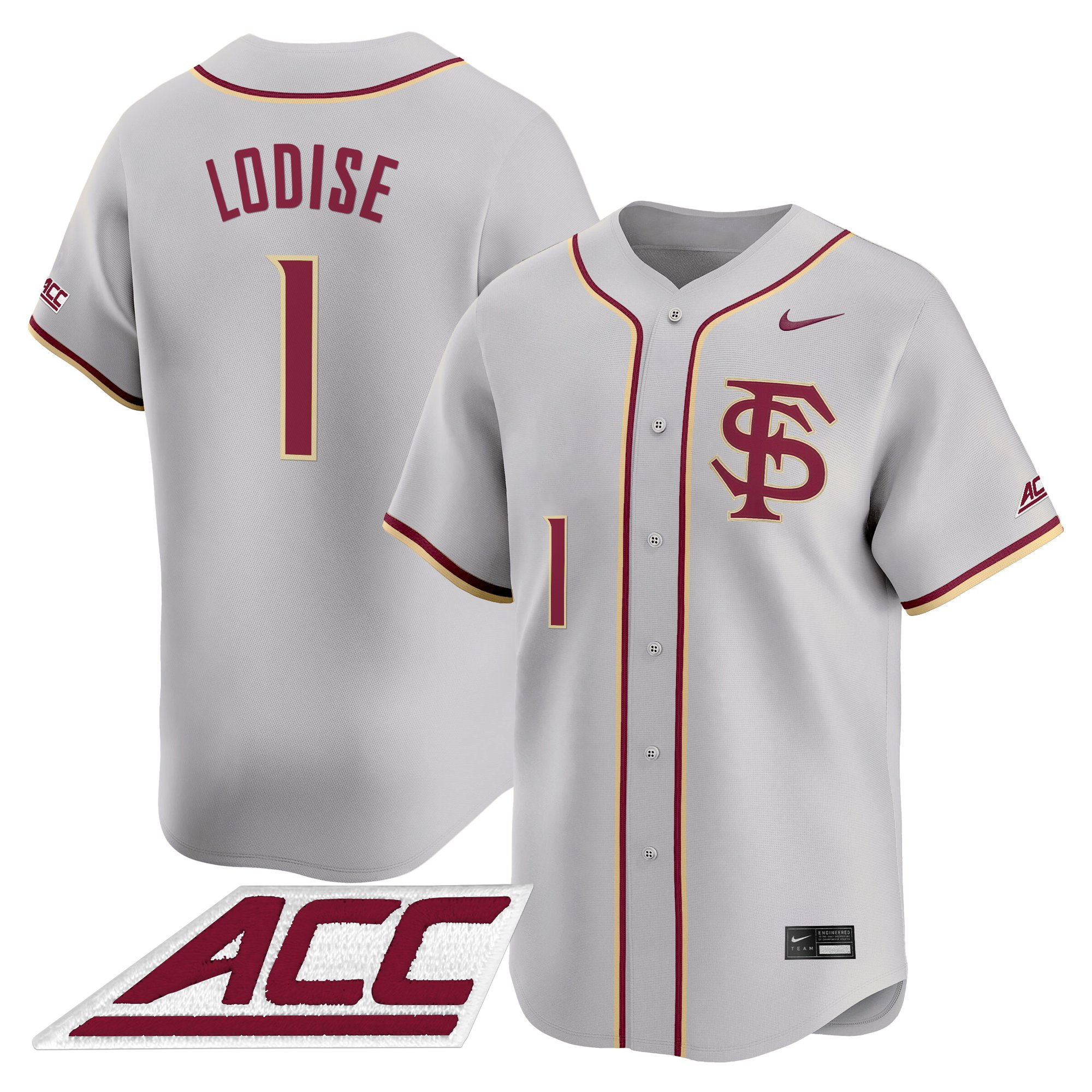 Alex Lodise Men's Florida State Seminoles 2025 Vapor Premier Limited Gray Jersey - All Stitched