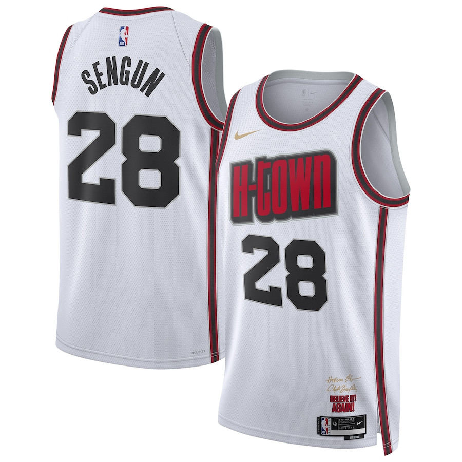 Alperen Sengun Houston Rockets City Edition Swingman White Men Jersey 2024-2025 - All Stitched