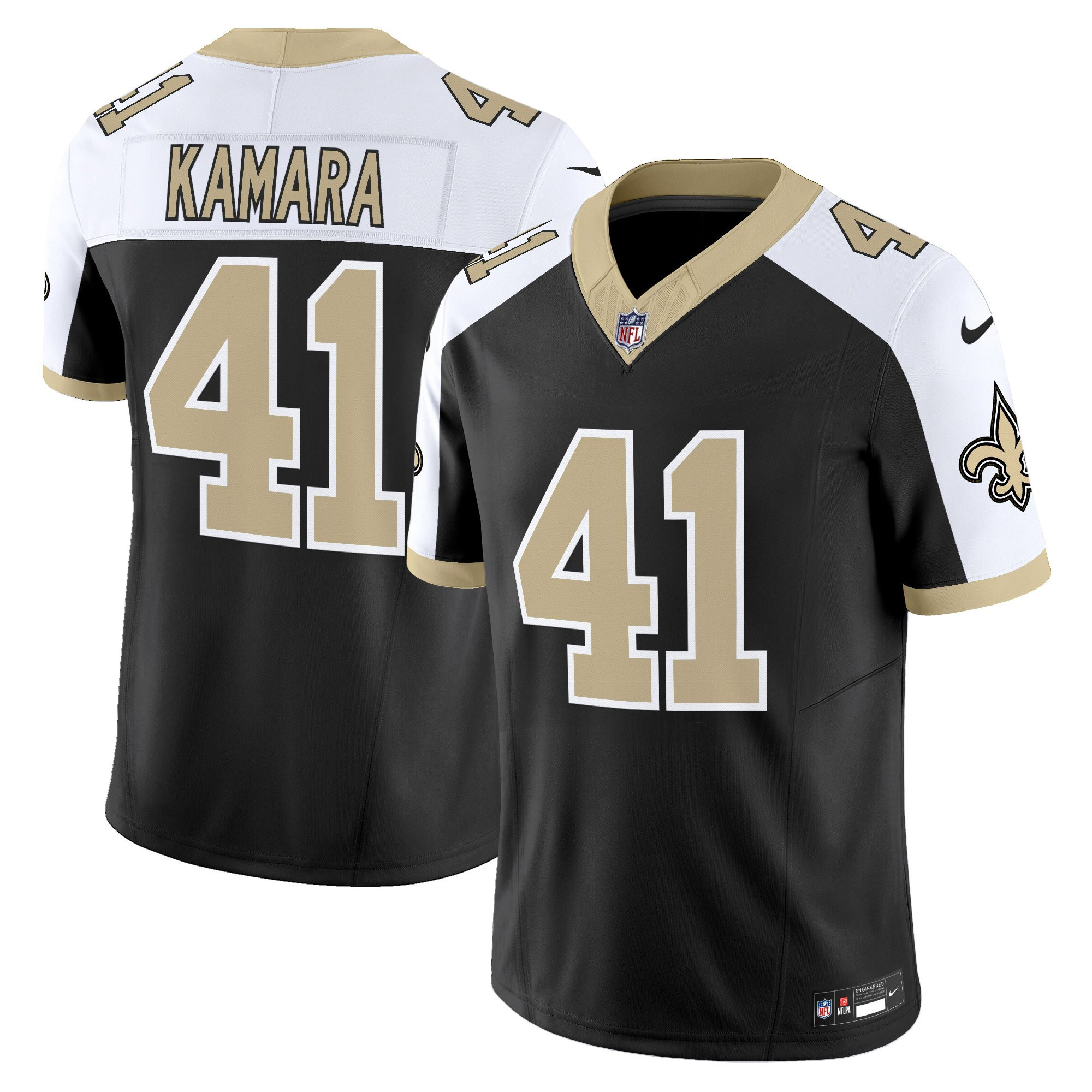 Alvin Kamara Men's New Orleans Saints Gameday Golds Edition Vapor Black Alternate Jersey - All Stitched