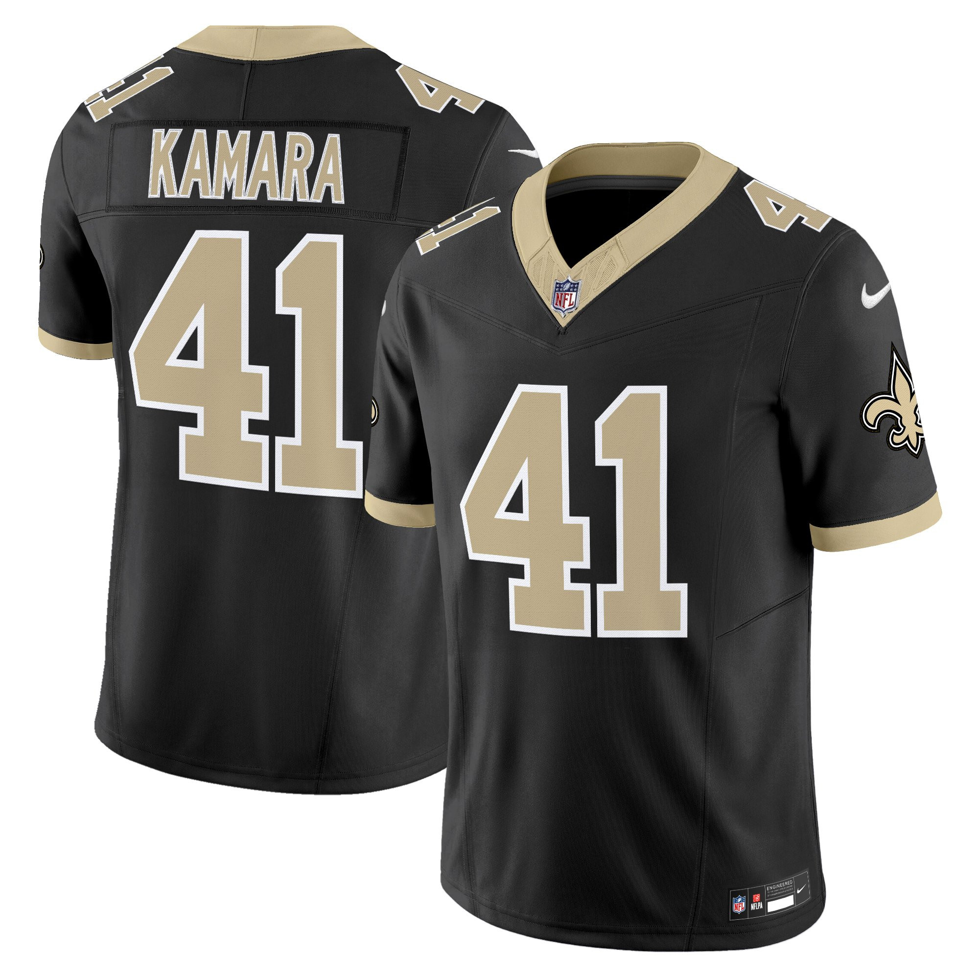 Alvin Kamara Men's New Orleans Saints Gameday Golds Edition Vapor Black Jersey - All Stitched