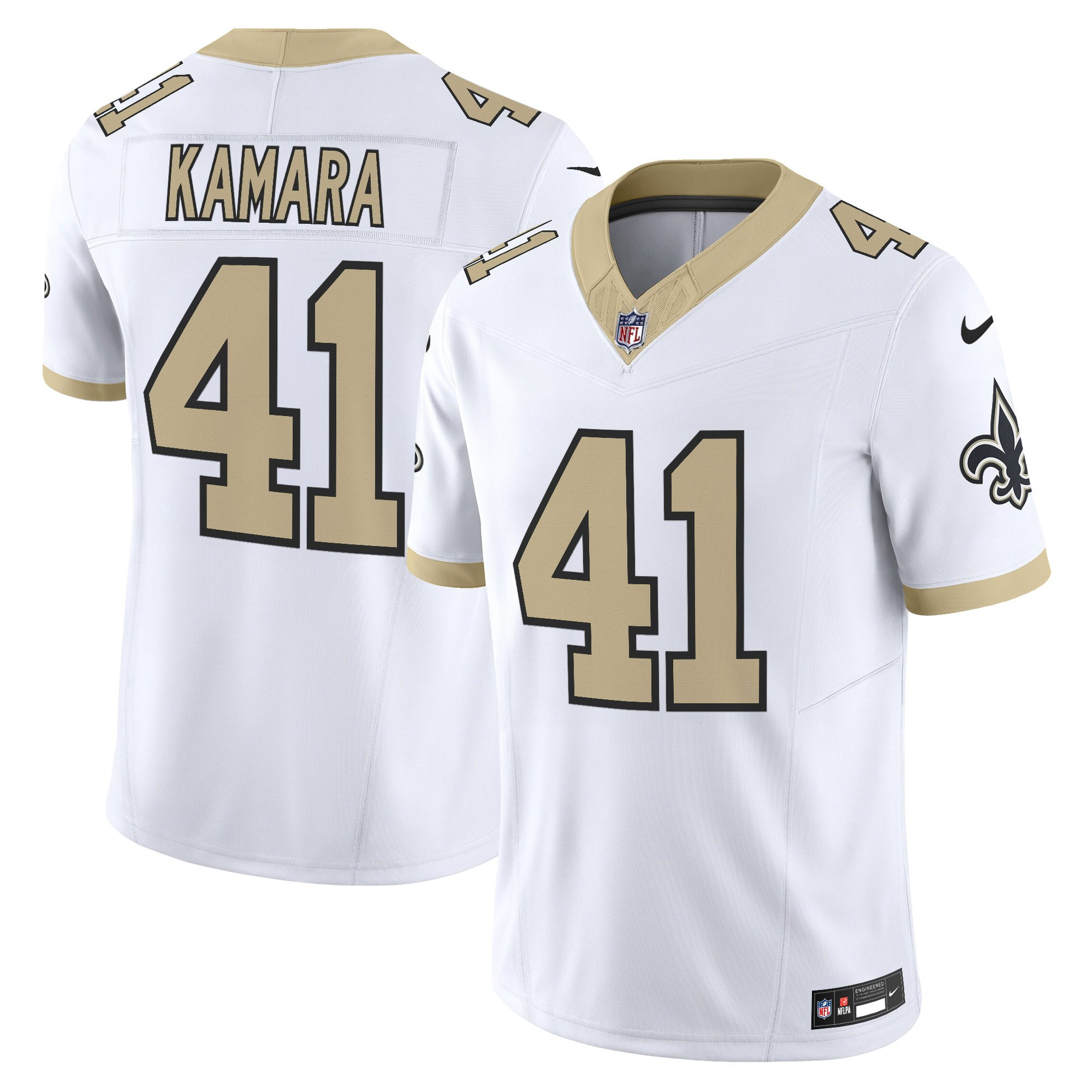 Alvin Kamara Men's New Orleans Saints Gameday Golds Edition Vapor White Jersey - All Stitched