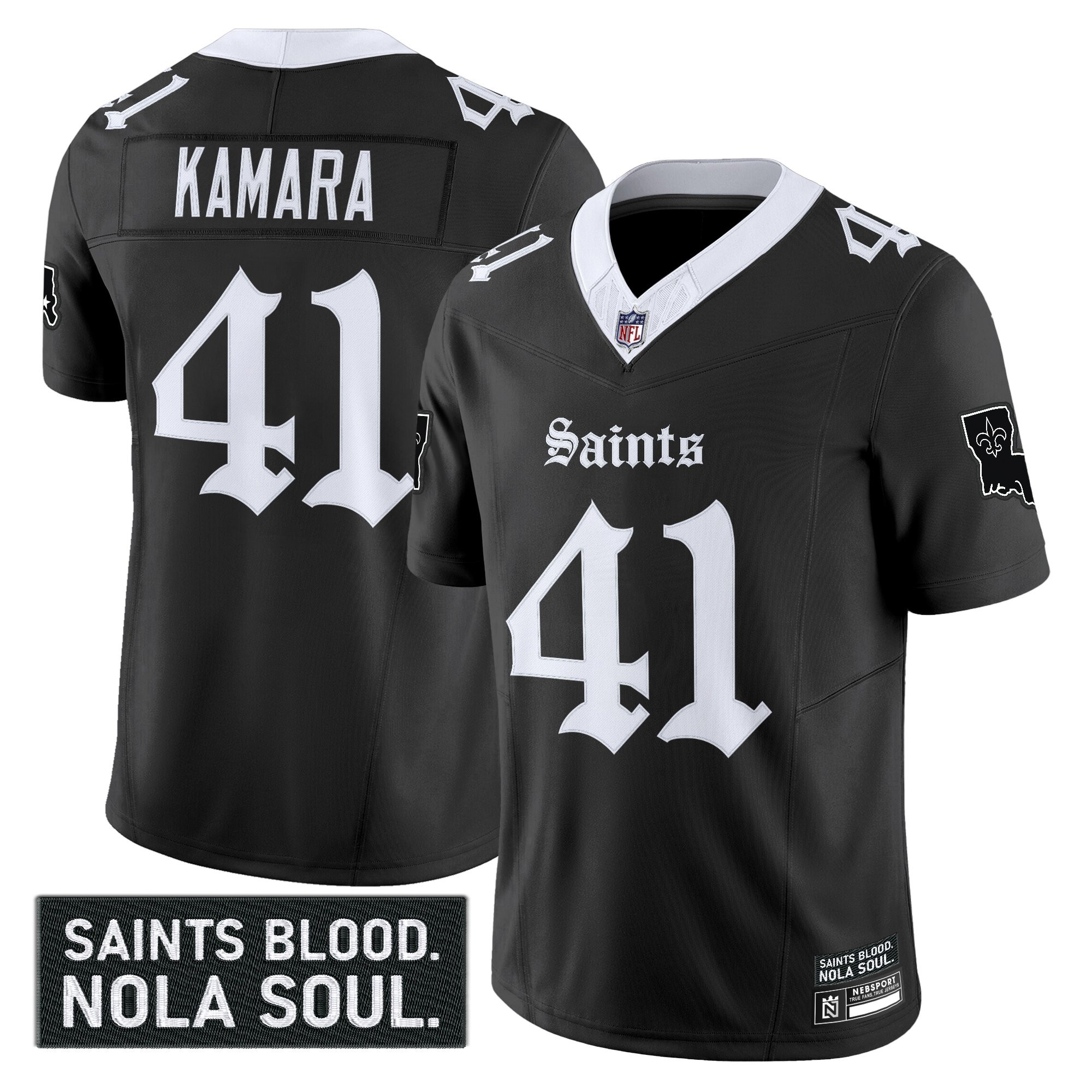 Alvin Kamara Men's New Orleans Saints Gothic Vieux CarrÃƒÆ’Ã‚Â© Edition Vapor Black Jersey - All Stitched