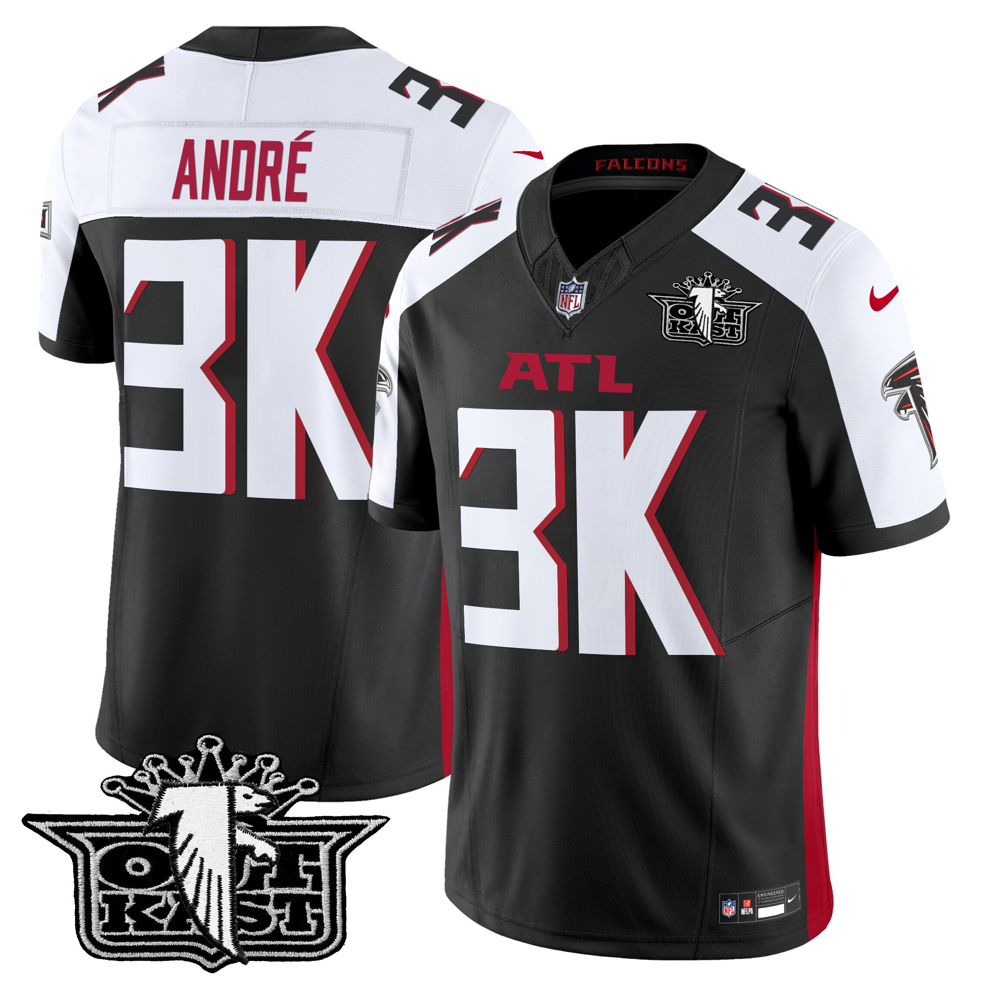 AndrÃƒÆ’Ã‚Â© Men's Outkast x Atlanta Falcons 2024 Vapor Limited Black Alternate Jersey V2 - All Stitched