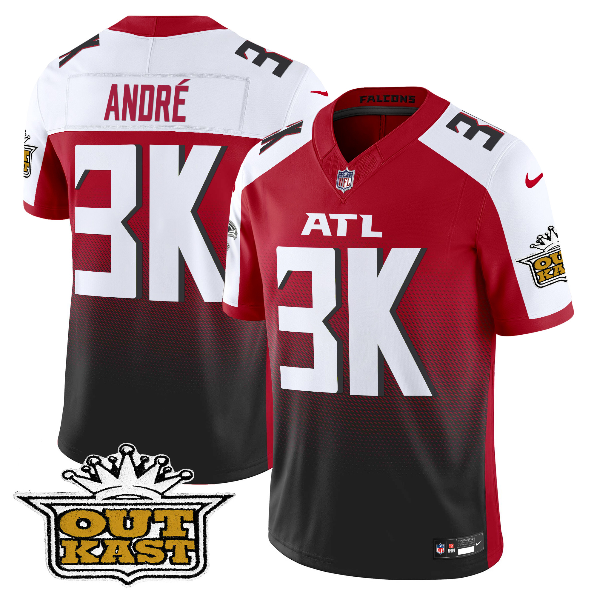 AndrÃƒÆ’Ã‚Â© Men's Outkast x Atlanta Falcons 2024 Vapor Limited Red Alternate Jersey - All Stitched
