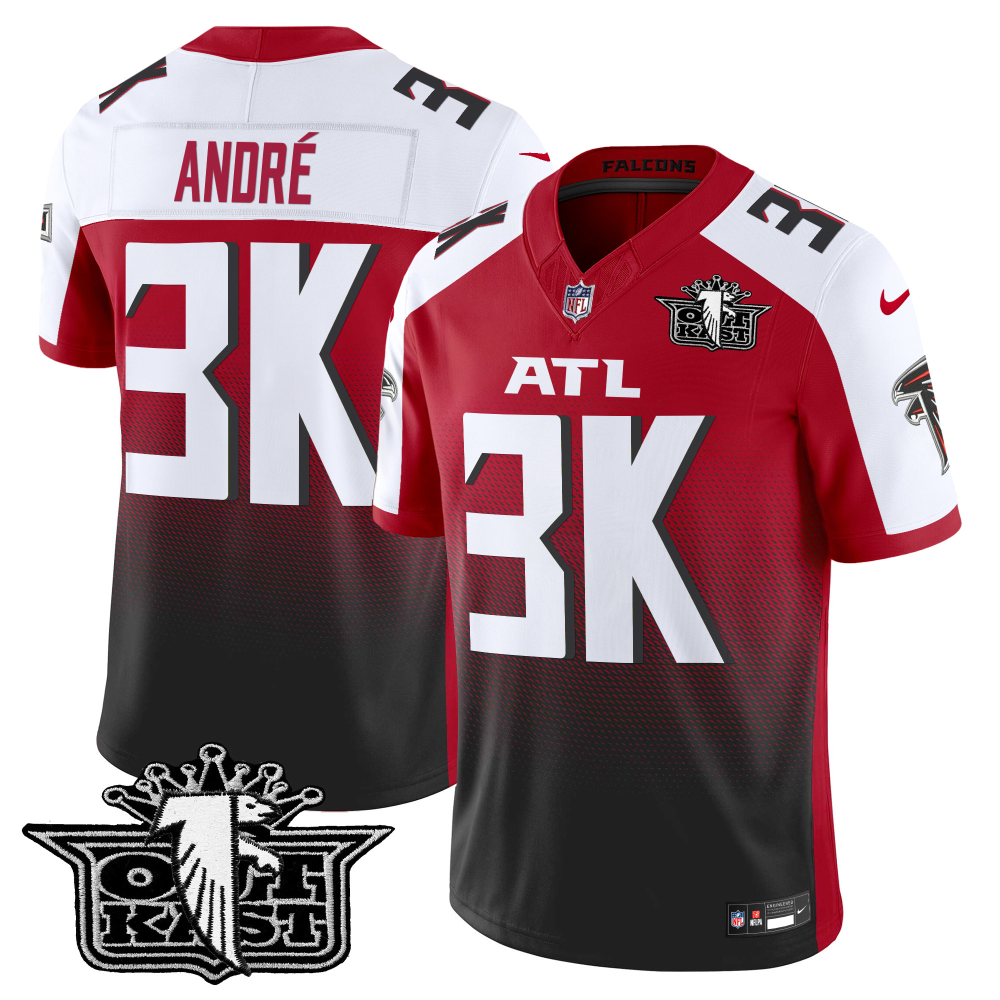 AndrÃƒÆ’Ã‚Â© Men's Outkast x Atlanta Falcons 2024 Vapor Limited Red Alternate Jersey V2 - All Stitched