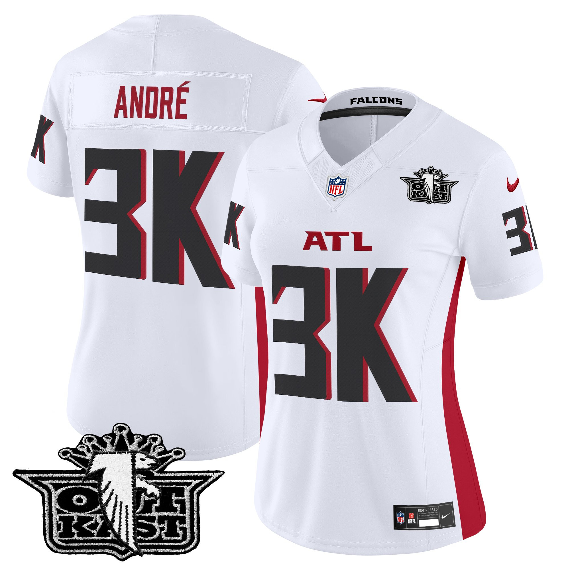 AndrÃƒÆ’Ã‚Â© Women's Outkast x Atlanta Falcons 2025 Vapor Limited White Jersey - All Stitched