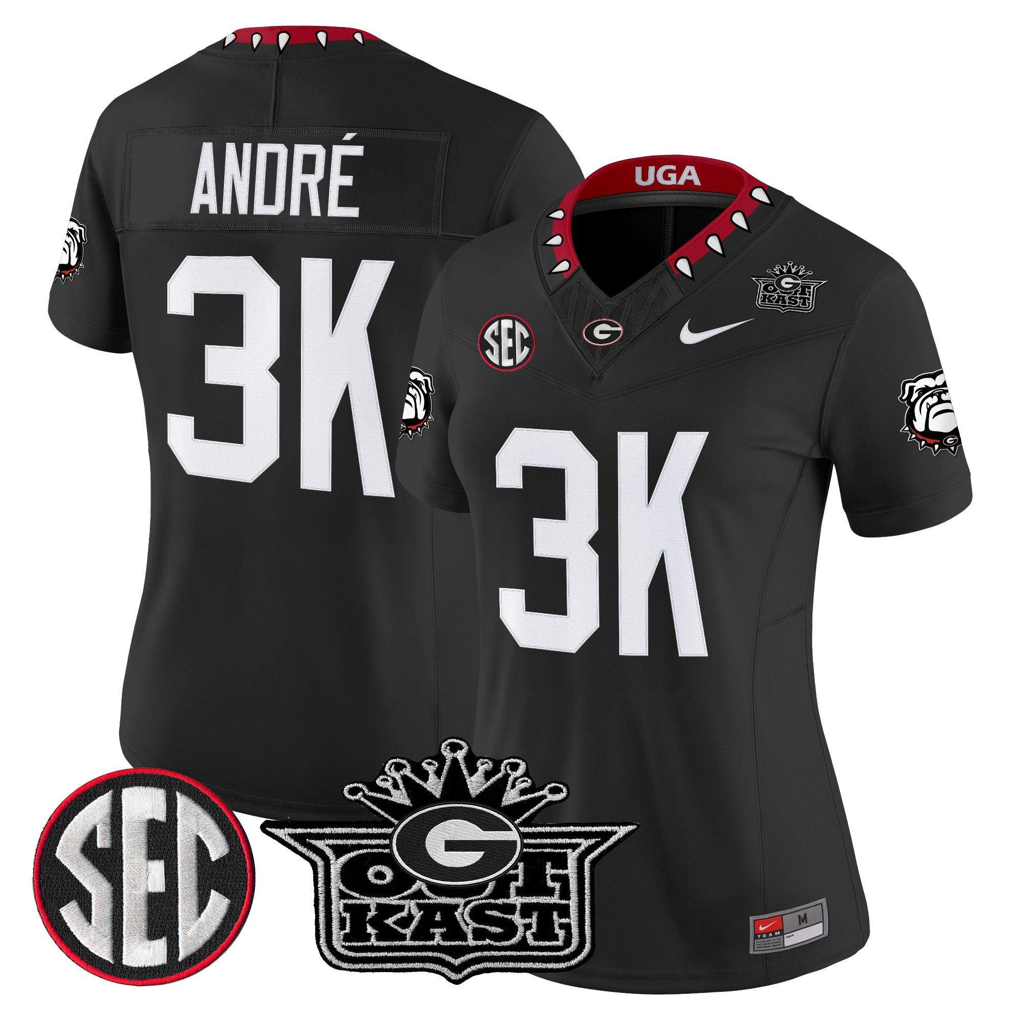 AndrÃƒÆ’Ã‚Â© Women's Outkast x Georgia Bulldogs Vapor Limited Black Jersey - All stitched