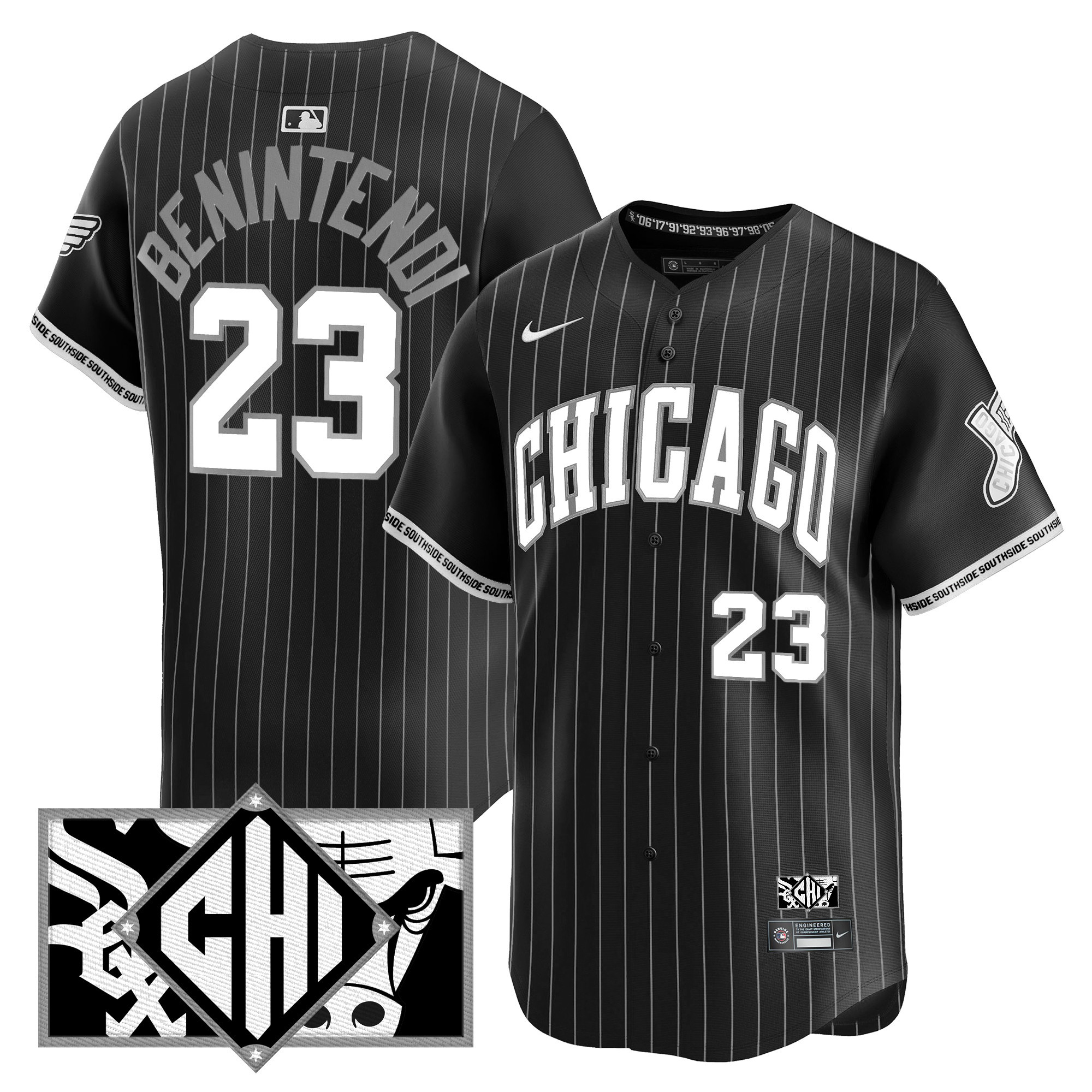 Andrew Benintendi Men's Chicago White Sox 2025 City Connect Vapor Premier Limited Black (B&W) Jersey - All Stitched