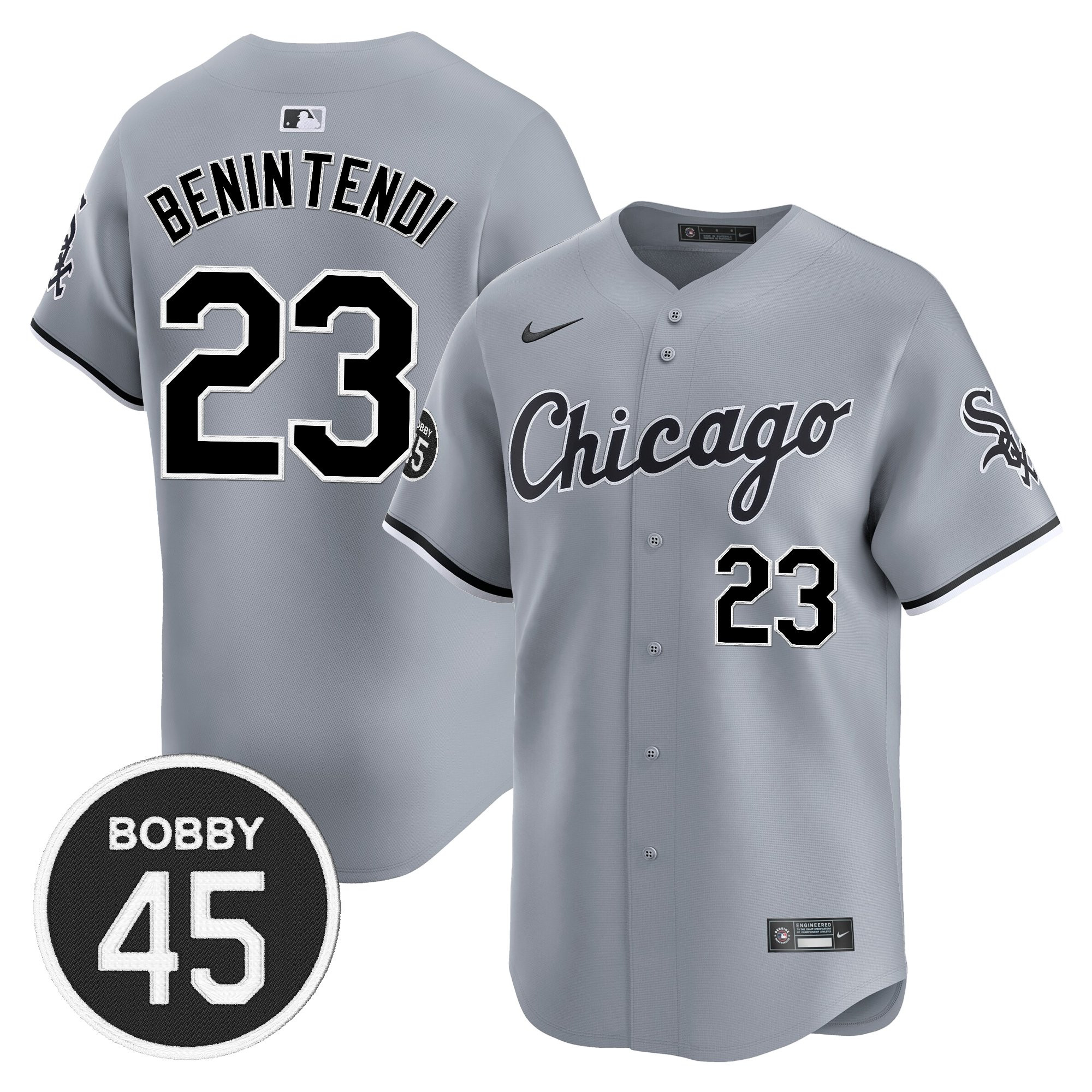 Andrew Benintendi Men's Chicago White Sox Bobby Jenks Vapor Premier Limited Gray Road Jersey - All Stitched