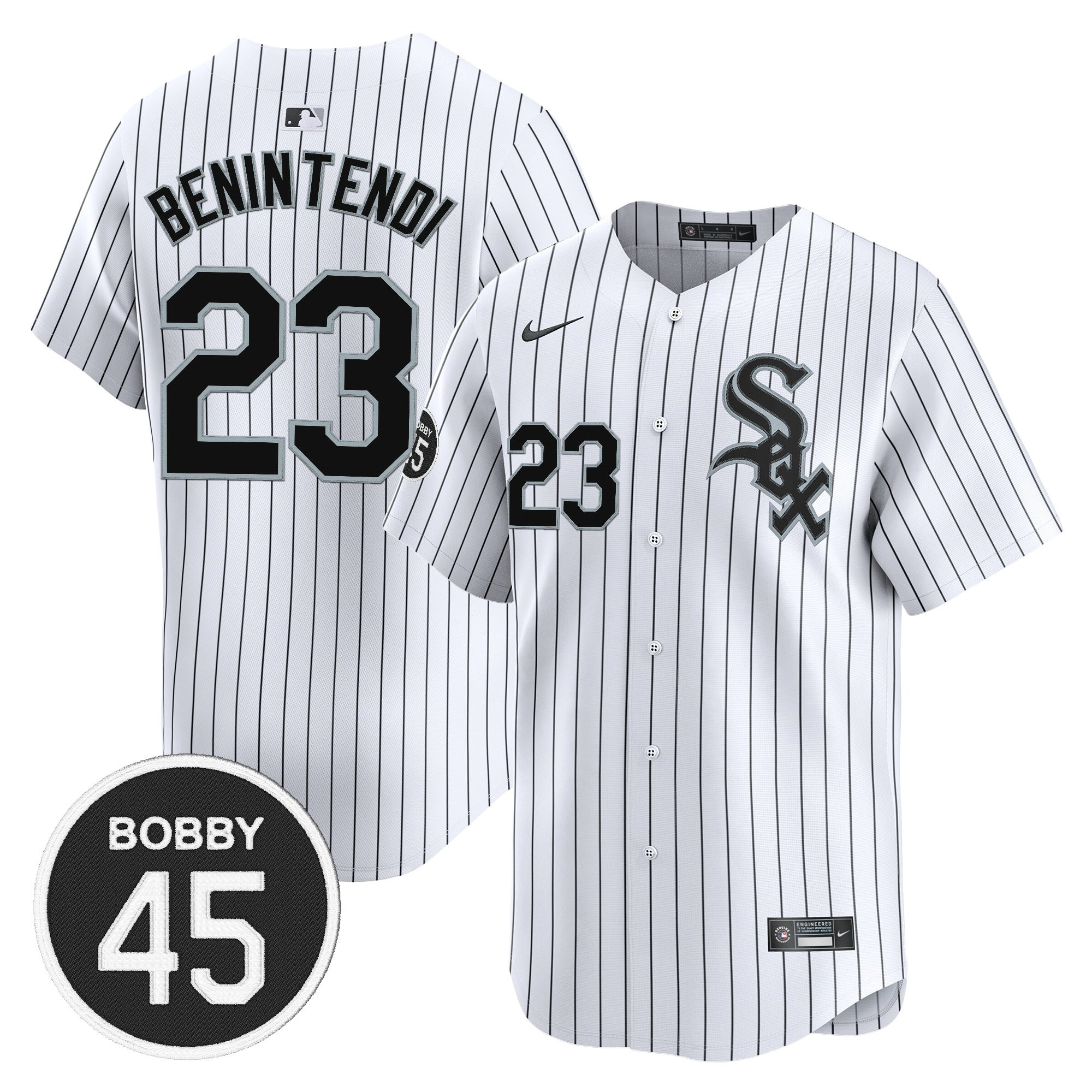 Andrew Benintendi Men's Chicago White Sox Bobby Jenks Vapor Premier Limited Pinstripe Jersey - All Stitched