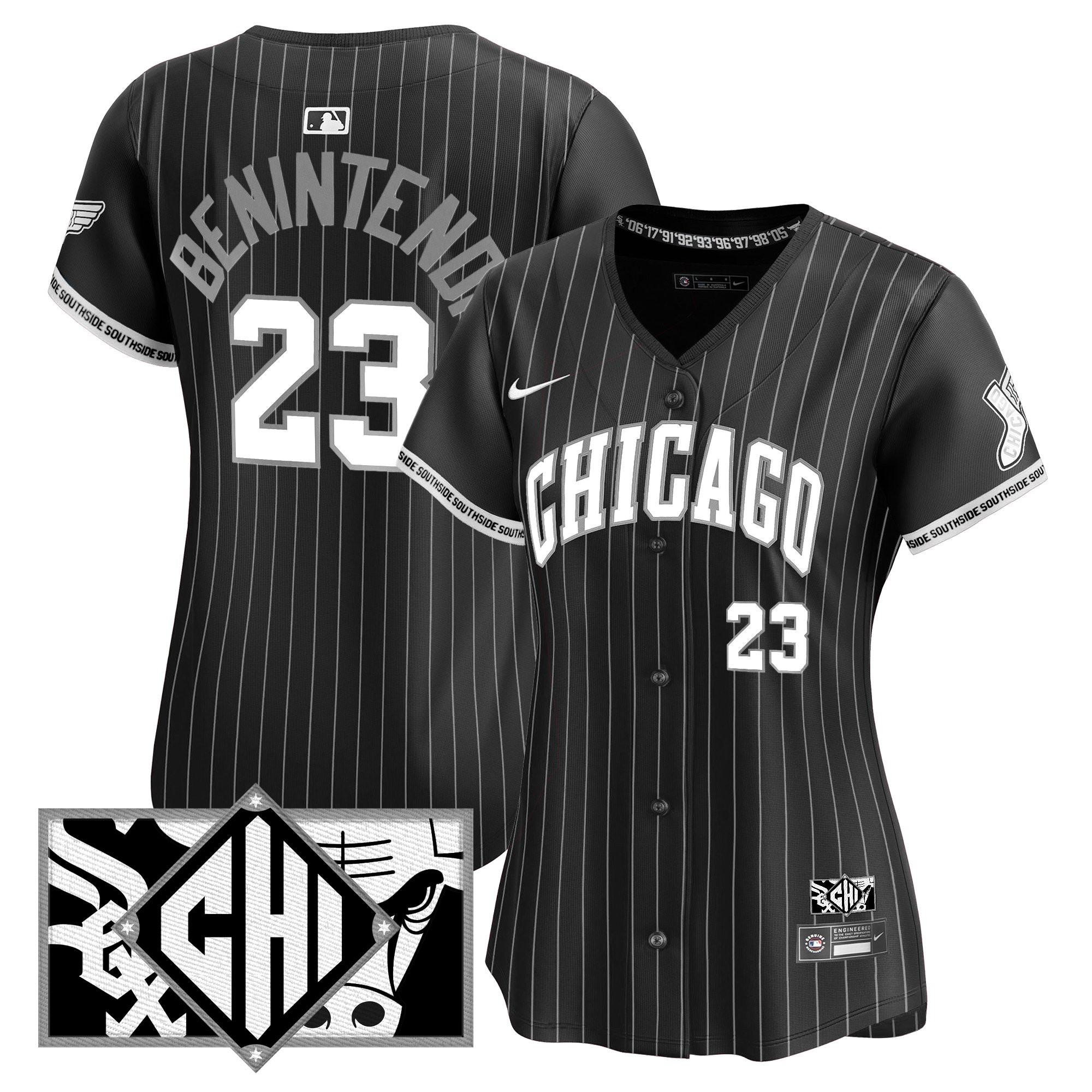 Andrew Benintendi Women's Chicago White Sox 2025 City Connect Vapor Premier Limited Black (B&W) Jersey - All Stitched