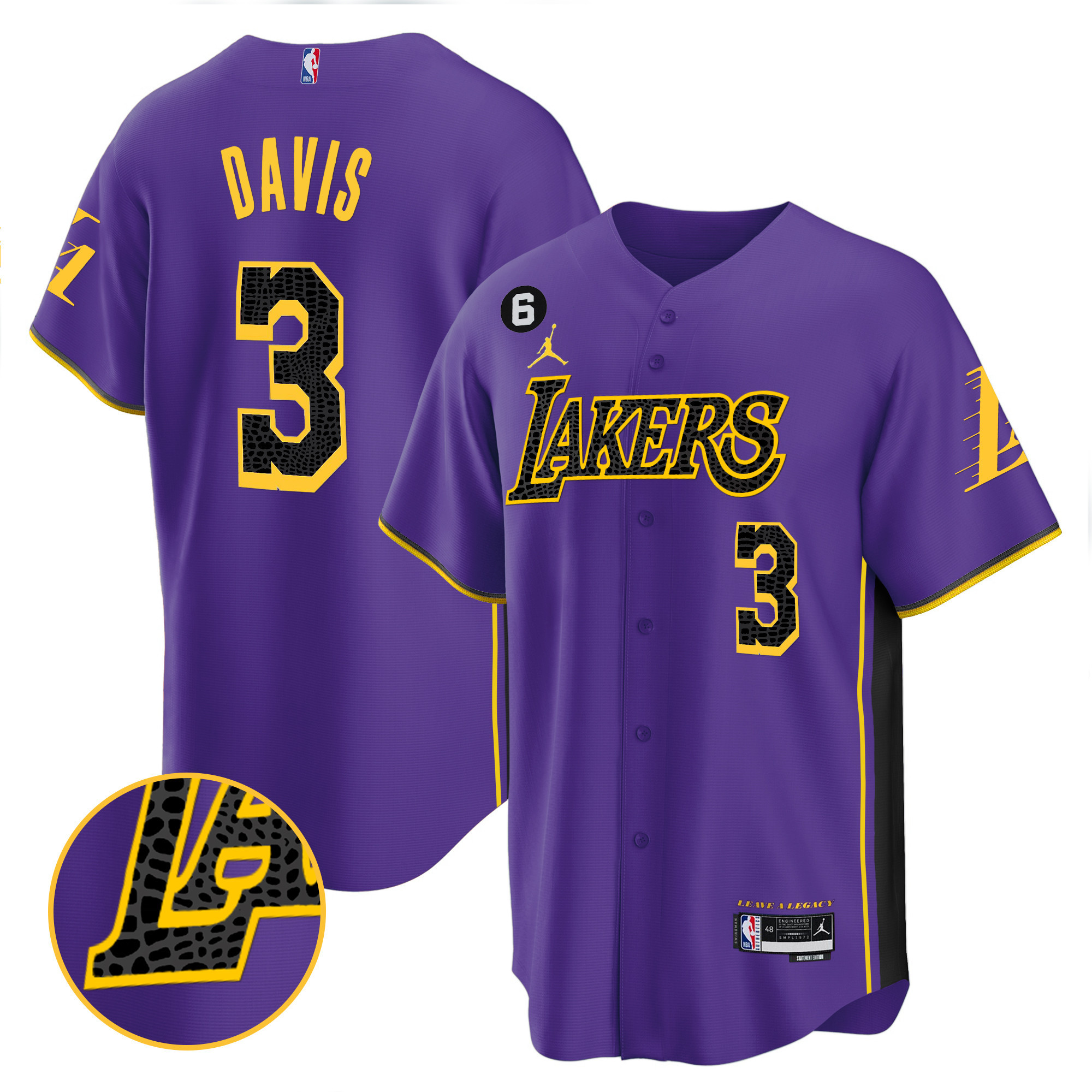 Anthony Davis Men's Los Angeles Lakers Cool Base Mamba Purple Jersey - All Stitched