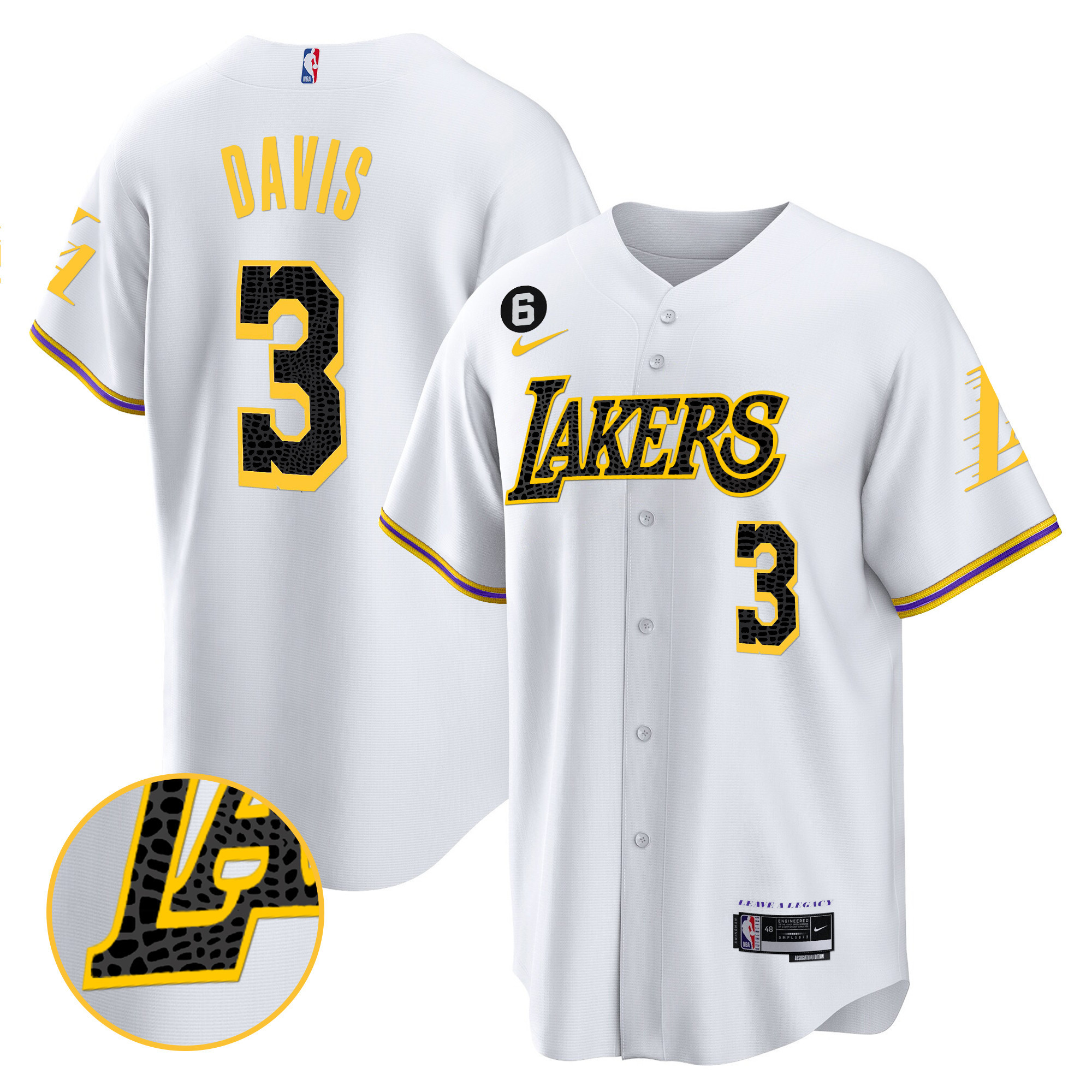 Anthony Davis Men's Los Angeles Lakers Cool Base Mamba White Jersey - All Stitched