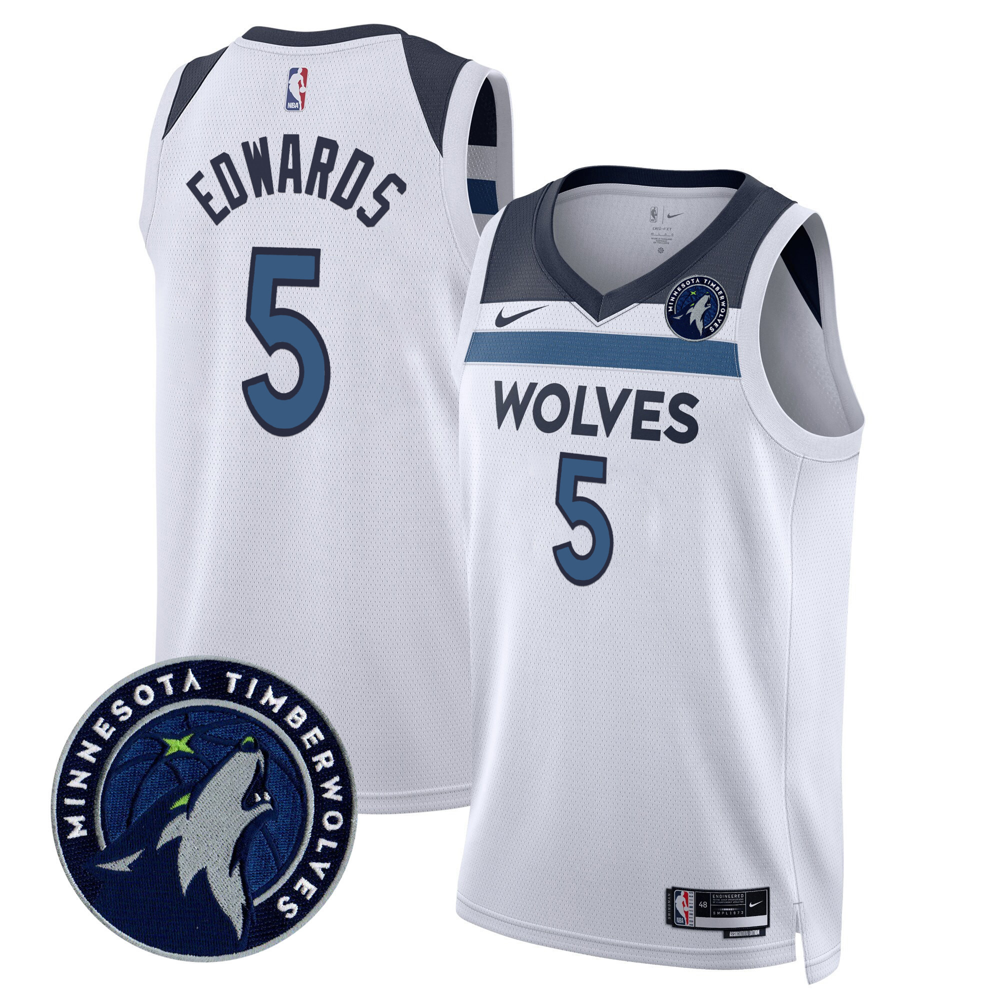 Anthony Edwards Men's Minnesota Timberwolves Swingman Association Jersey V2 - All Stitched