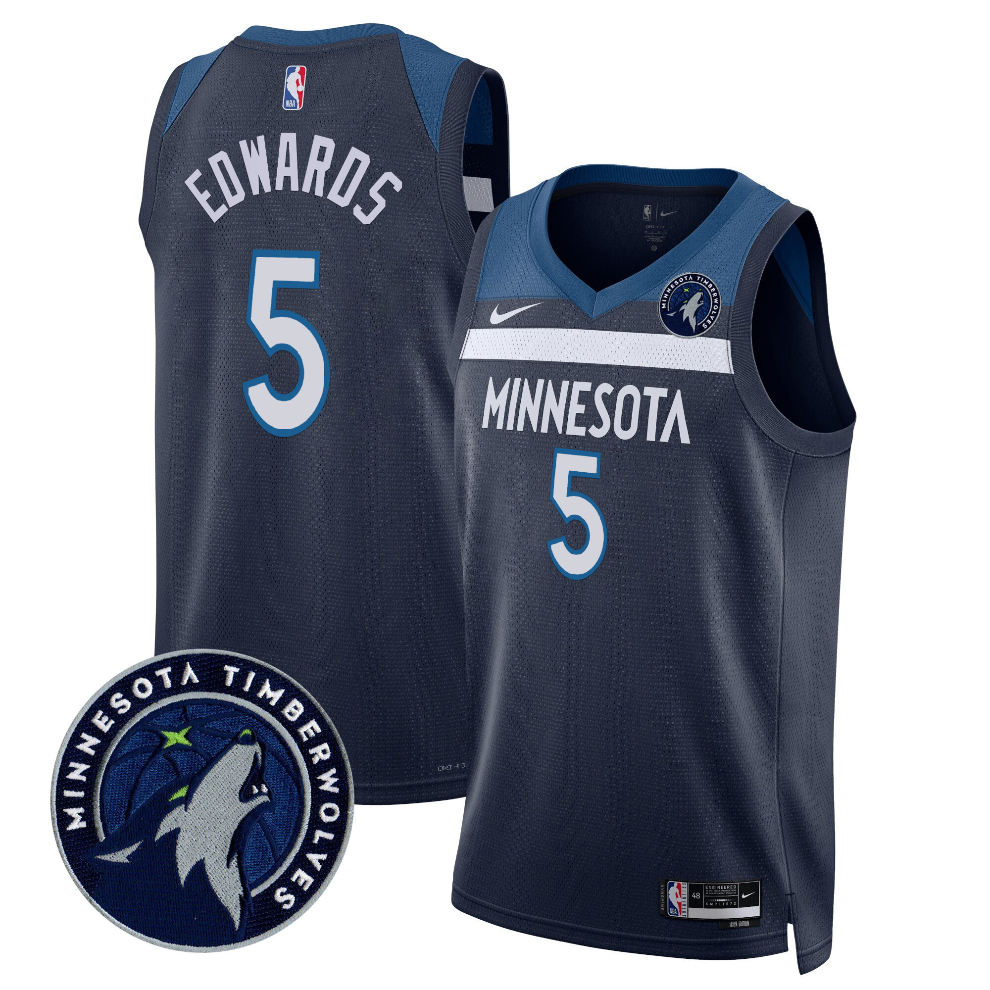 Anthony Edwards Men's Minnesota Timberwolves Swingman Icon Jersey V2 - All Stitched