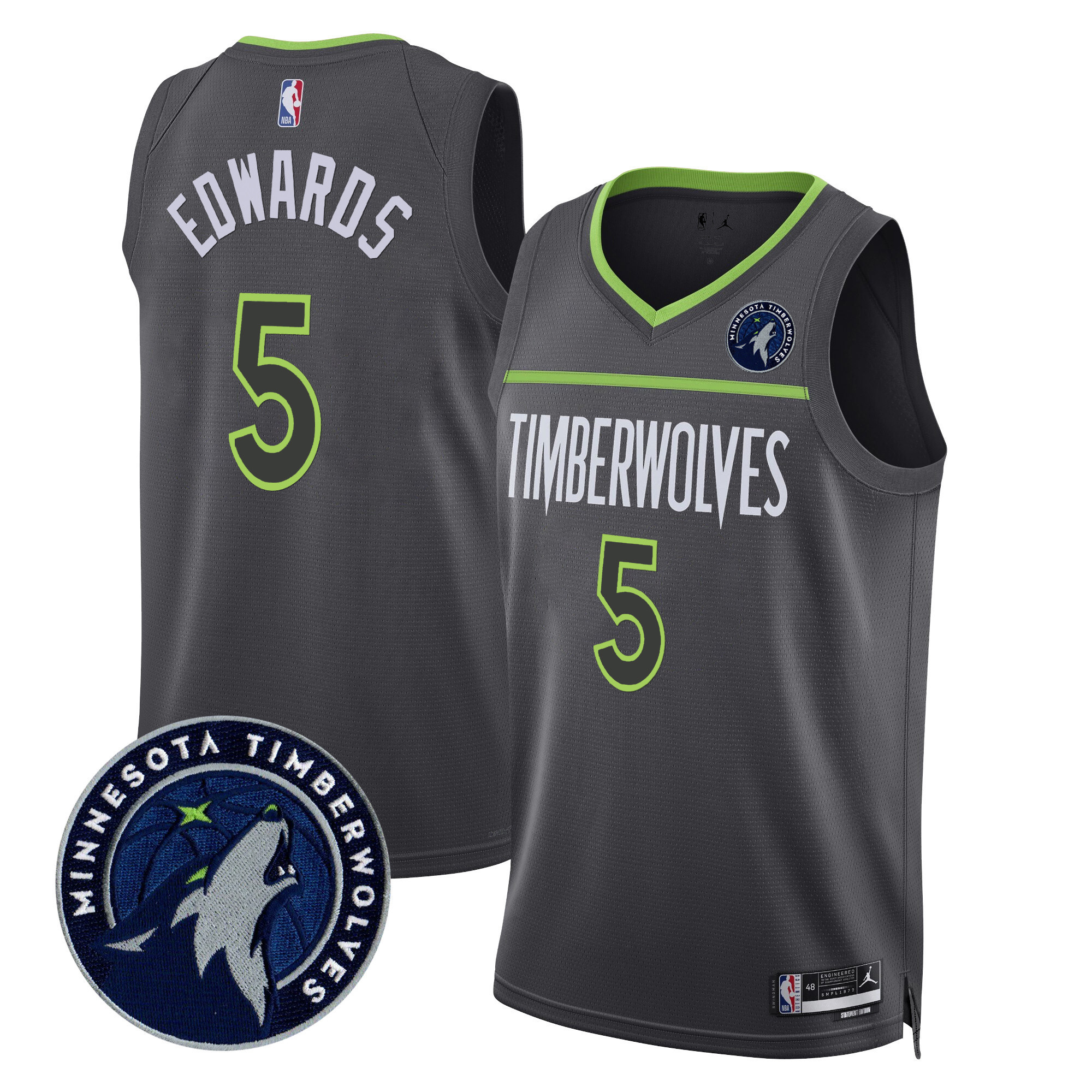 Anthony Edwards Men's Minnesota Timberwolves Swingman Statement Jersey V2 - All Stitched