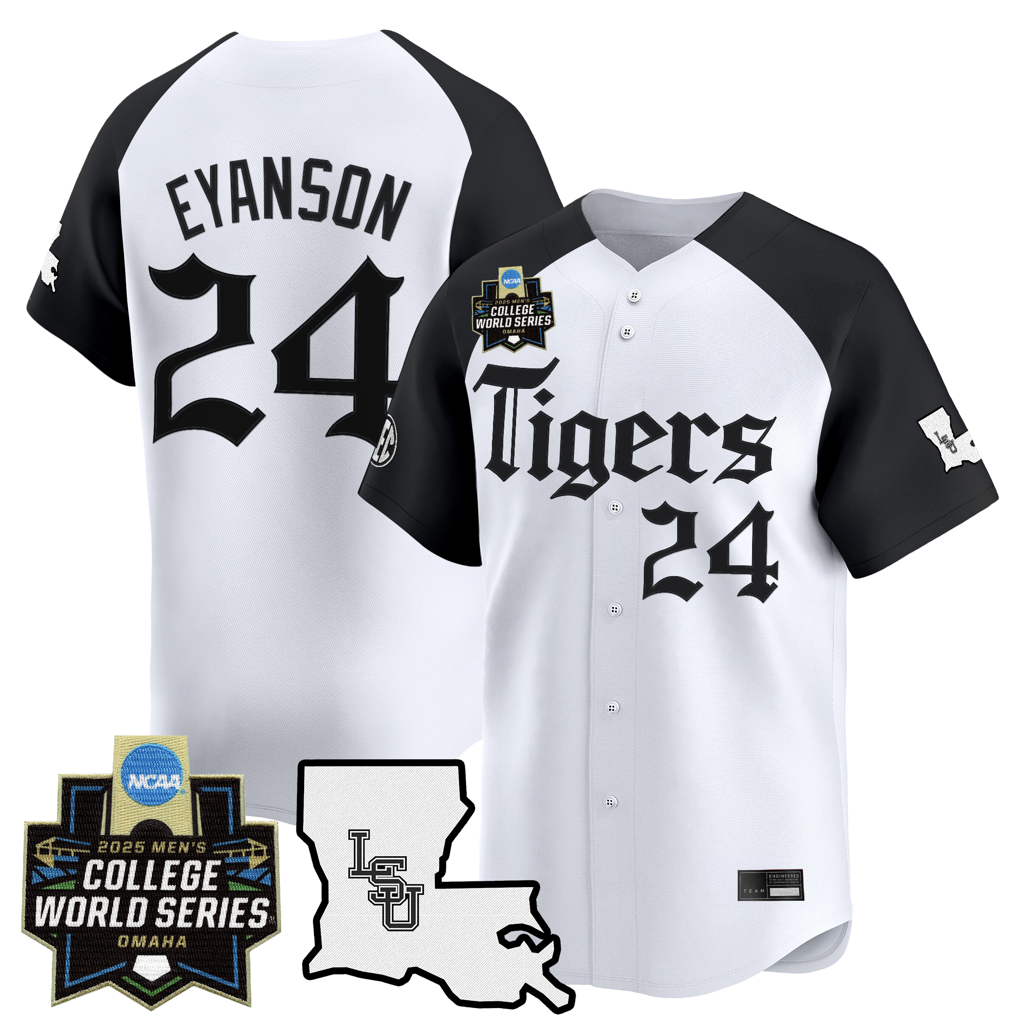 Anthony Eyanson Men's LSU Tigers 2025 World Series Gothic Geaux Edition Vapor Premier Limited Alternate Jersey - All Stitched