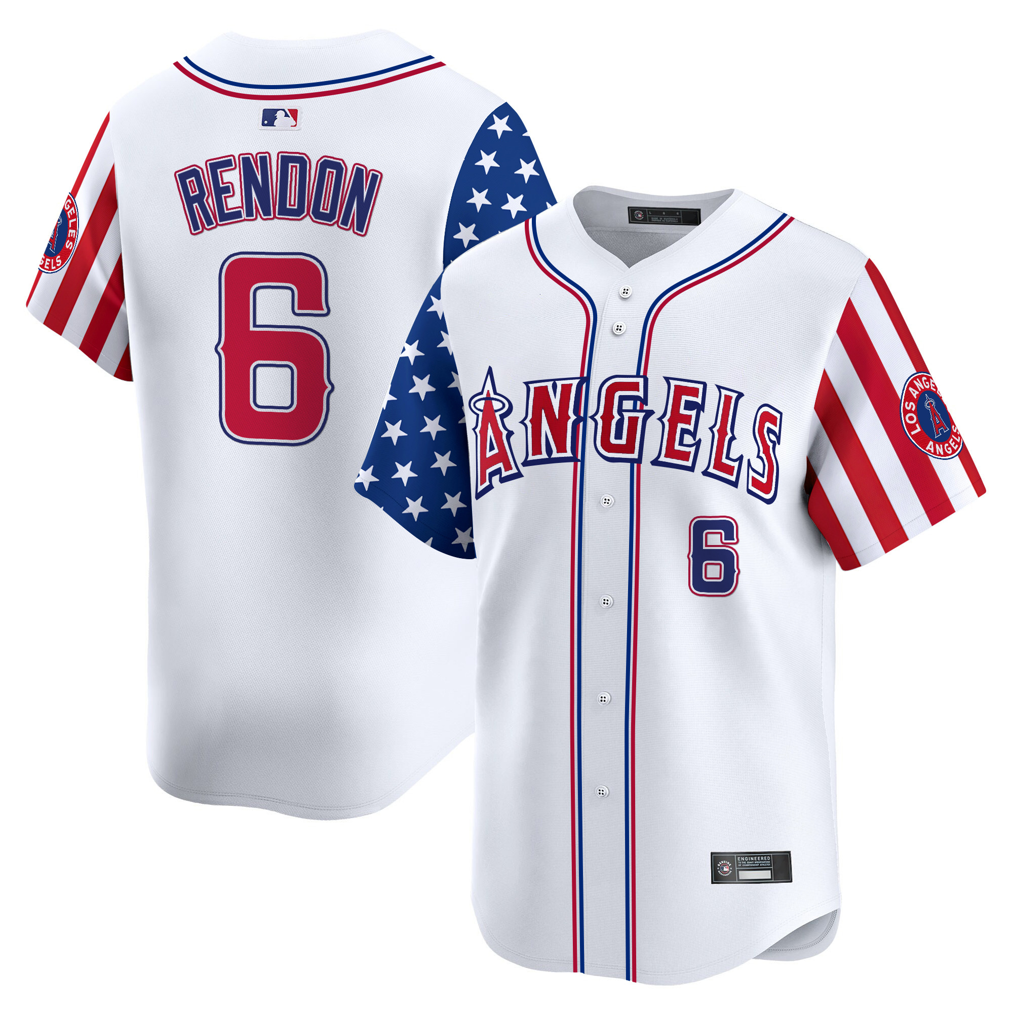 Anthony Rendon Men's Los Angeles Angels 2025 Independence Day Vapor Premier Limited White Jersey - All Stitched